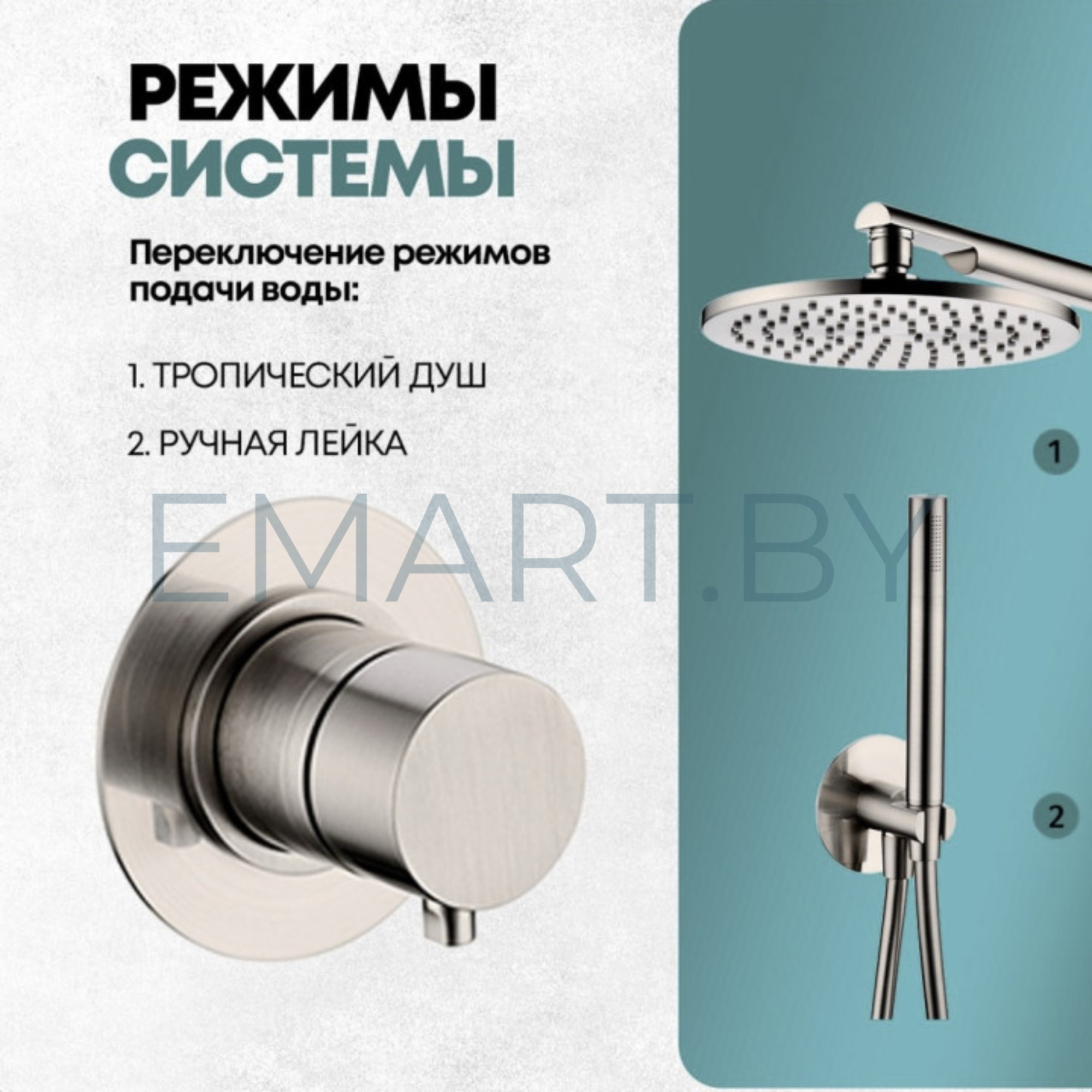 Душевая система GROCENBERG GB5090NK скрытого монтажа фото-3