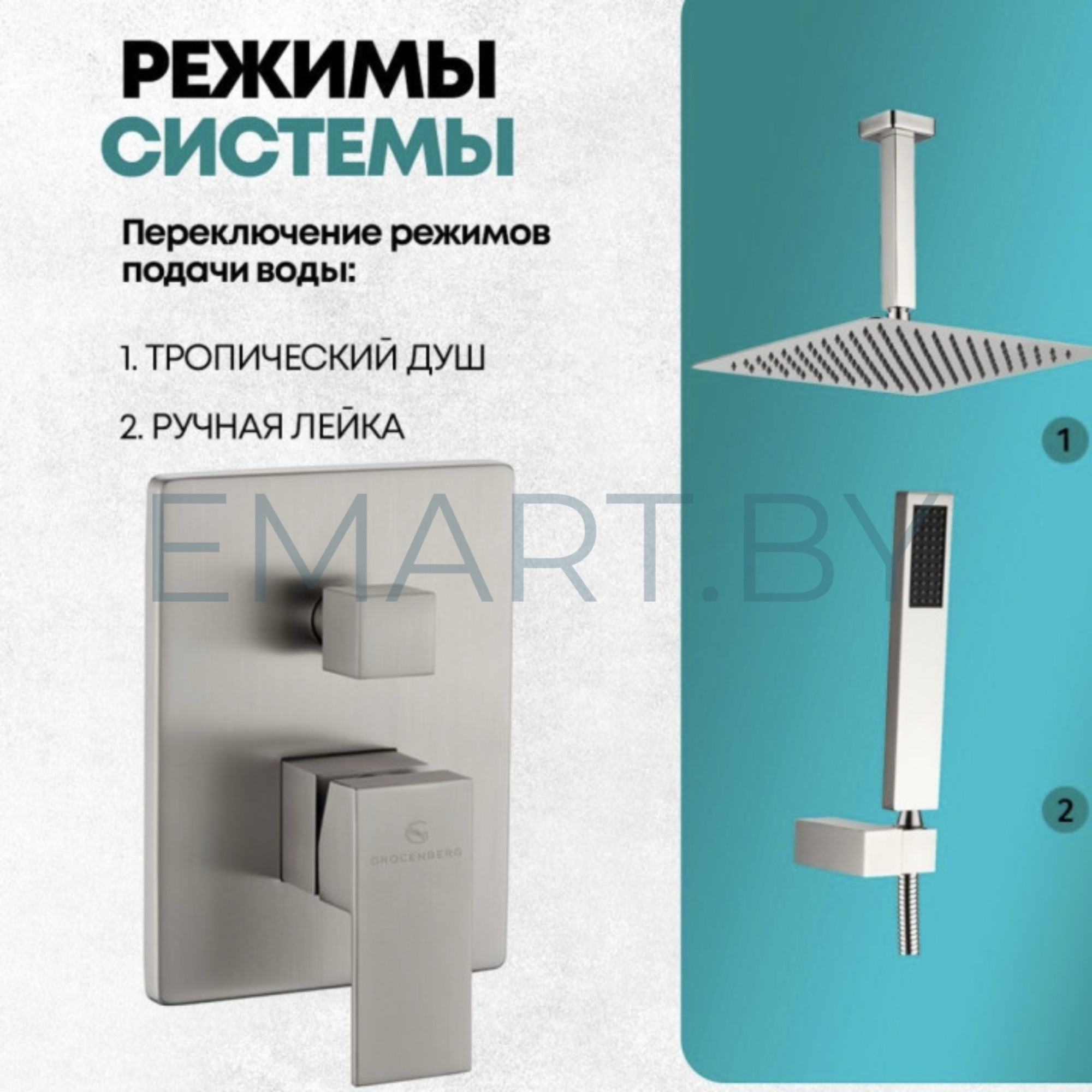 Душевая система GROCENBERG GB5089NK-4 скрытого монтажа фото-4