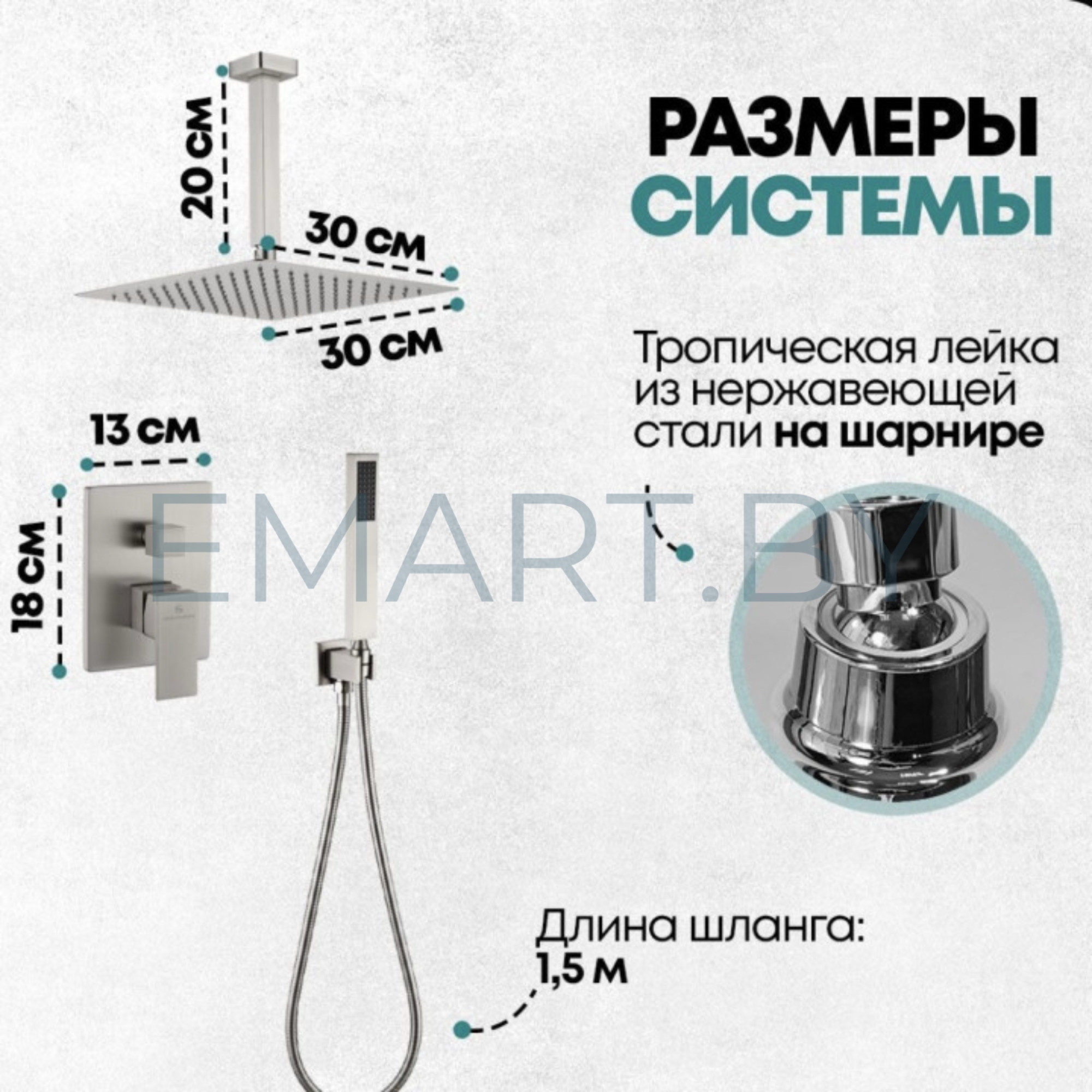 Душевая система GROCENBERG GB5089NK-4 скрытого монтажа фото-5