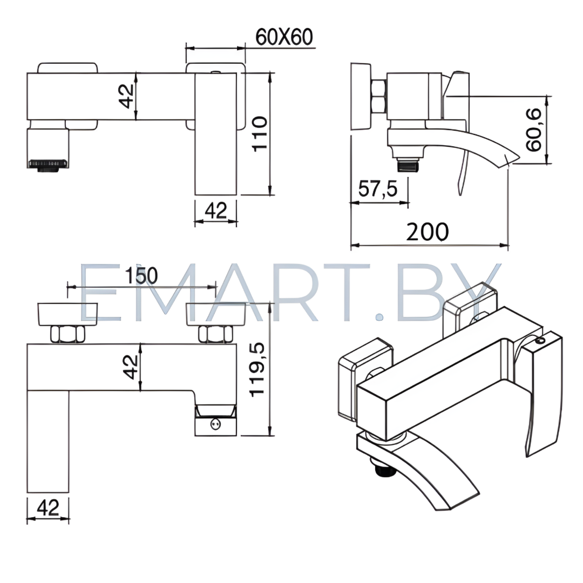 Смеситель Grocenberg GB8007 фото-5
