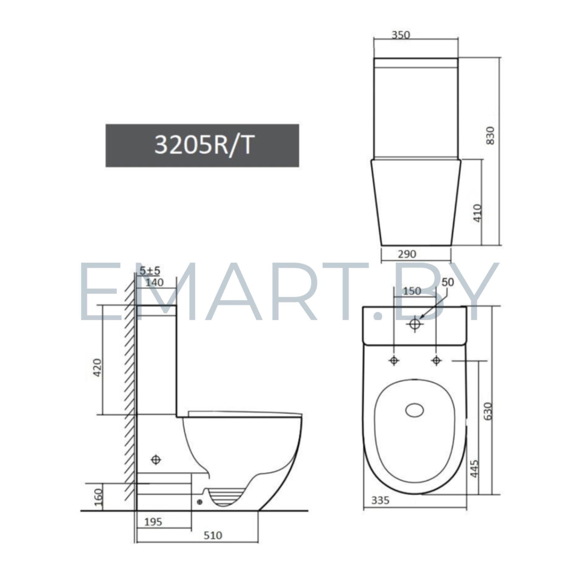 Унитаз напольный Grado GD-3205R фото-4