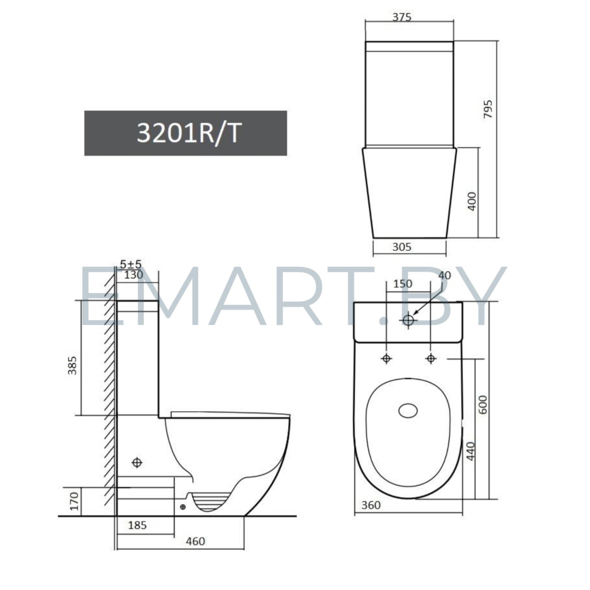 Унитаз напольный Grado GD-3201R фото-4