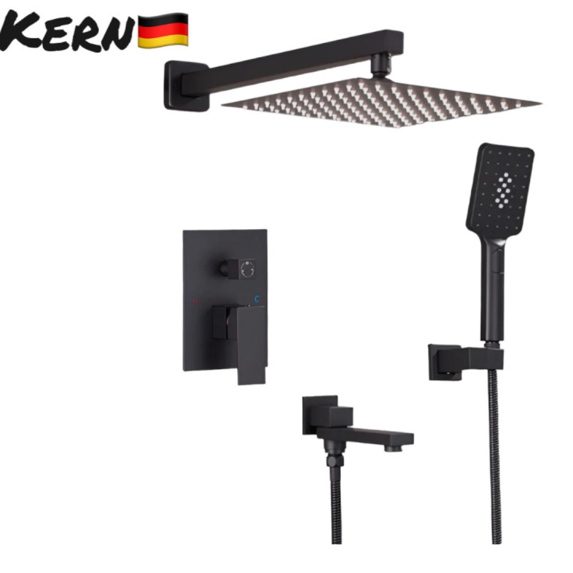 Душевая система Kern K5075 BLACK - фото1 Душевая система Kern K5075 BLACK - фото1
