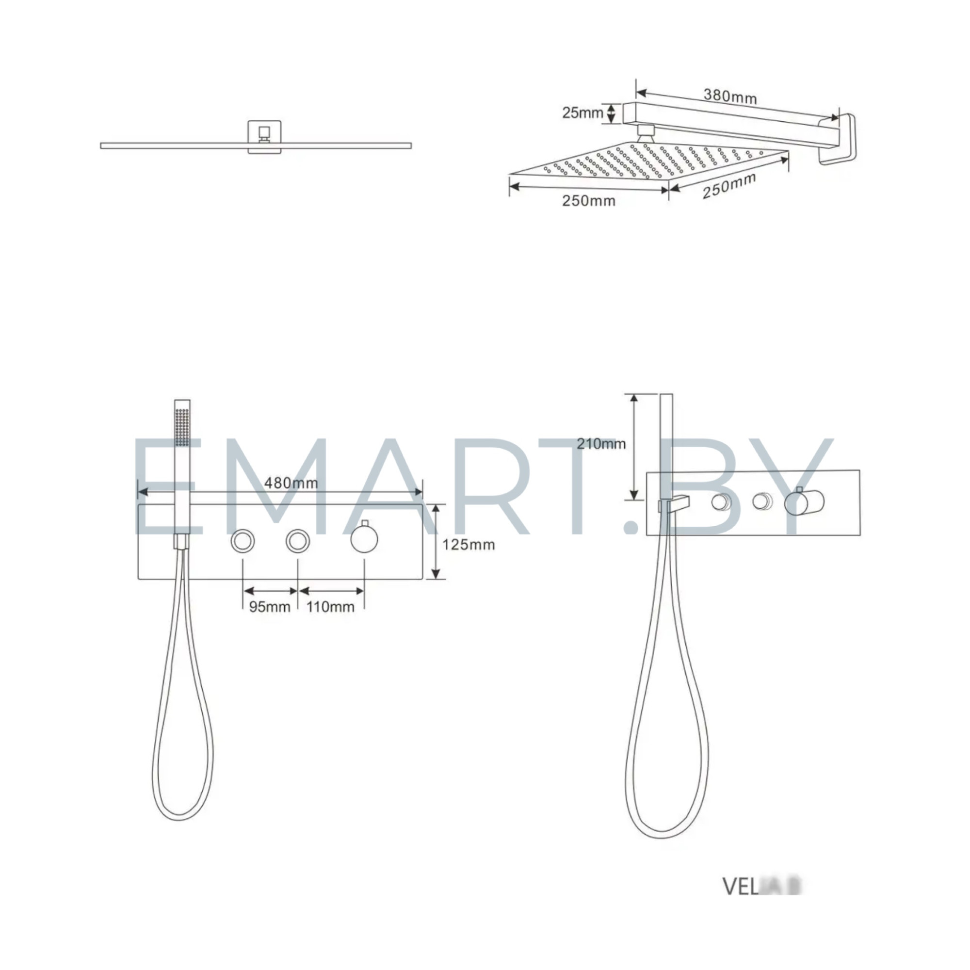 Душевая система  Cerutti Velia B CT10399 фото-3