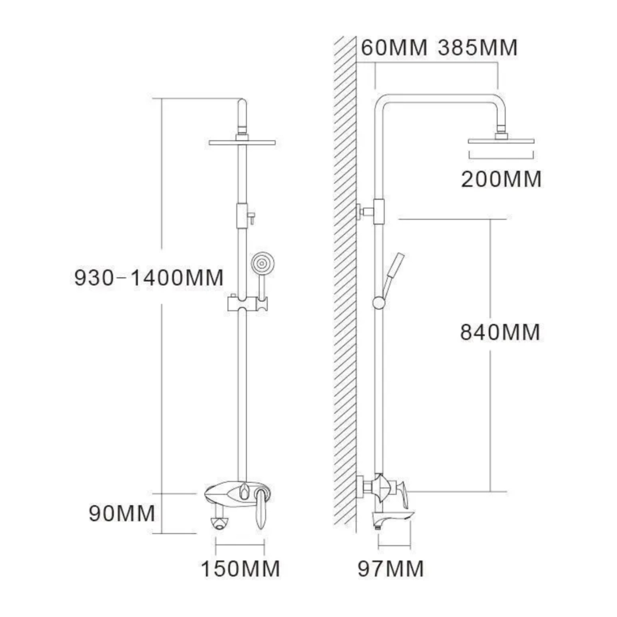 Душевая система  Grocenberg GB7001 (черный матовый) фото-4