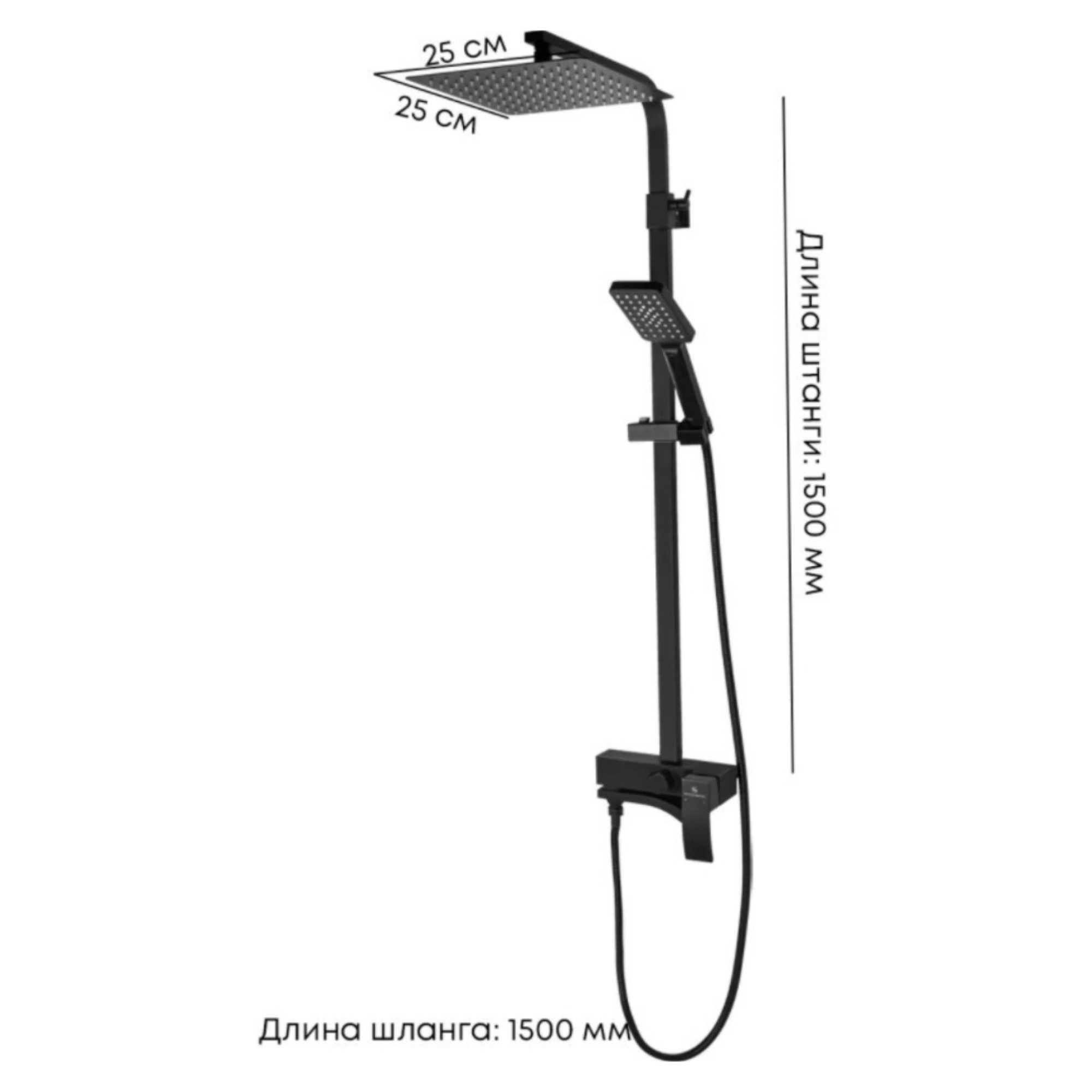 Душевая система  Grocenberg GB7007-1 (черный матовый) фото-5