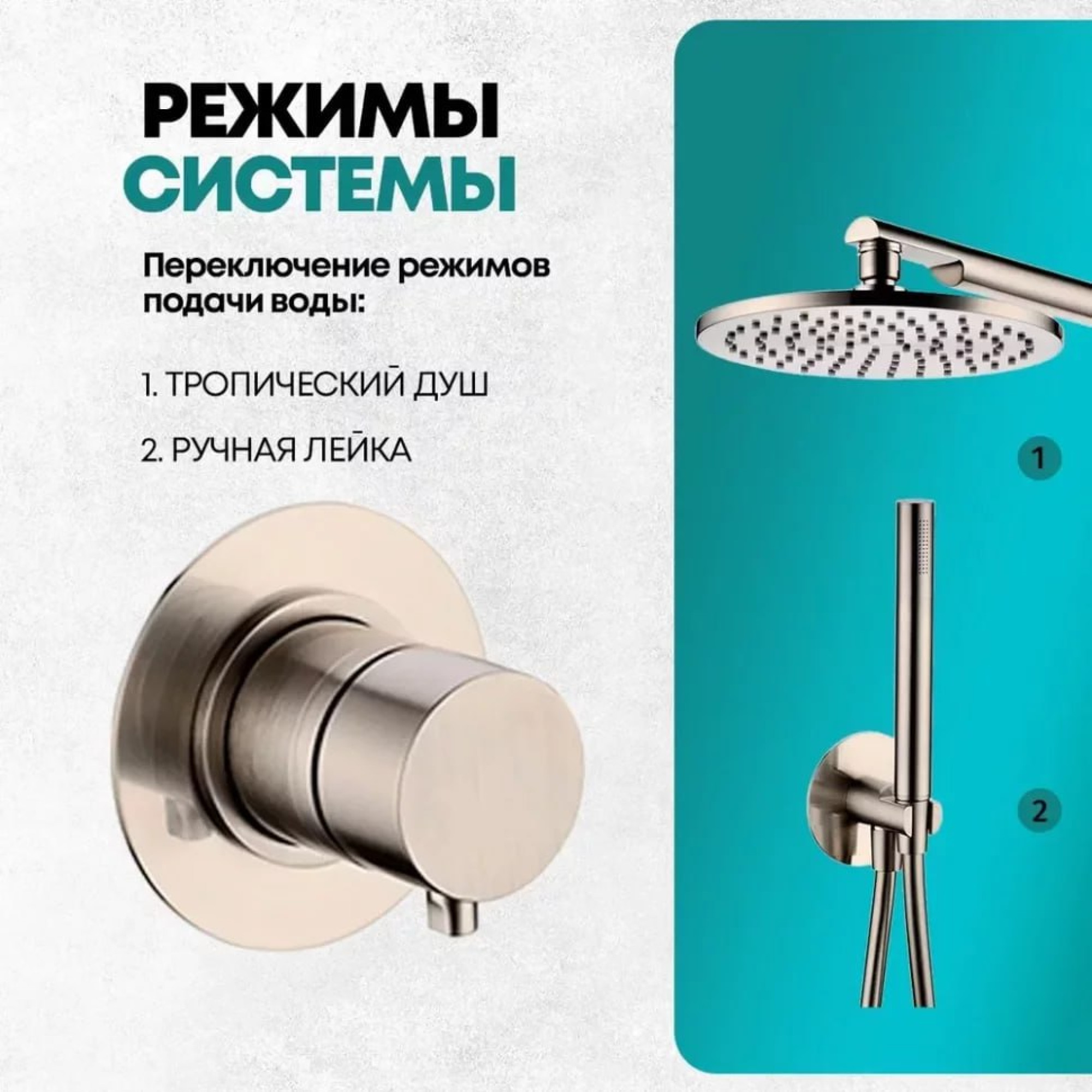 Душевая система  Grocenberg GB5090 (никель) фото-2