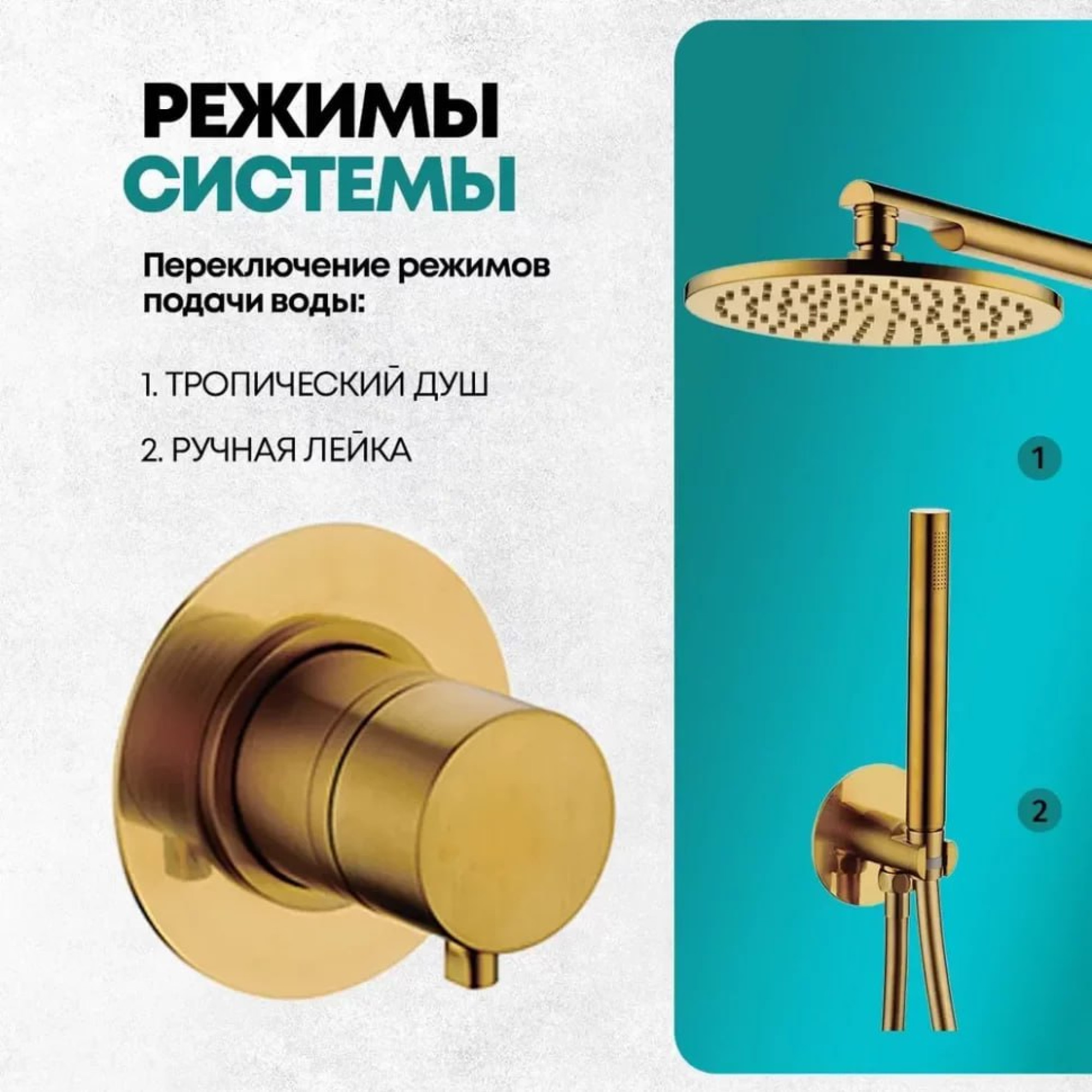 Душевая система  Grocenberg GB5090 (золотой брашированный) фото-2