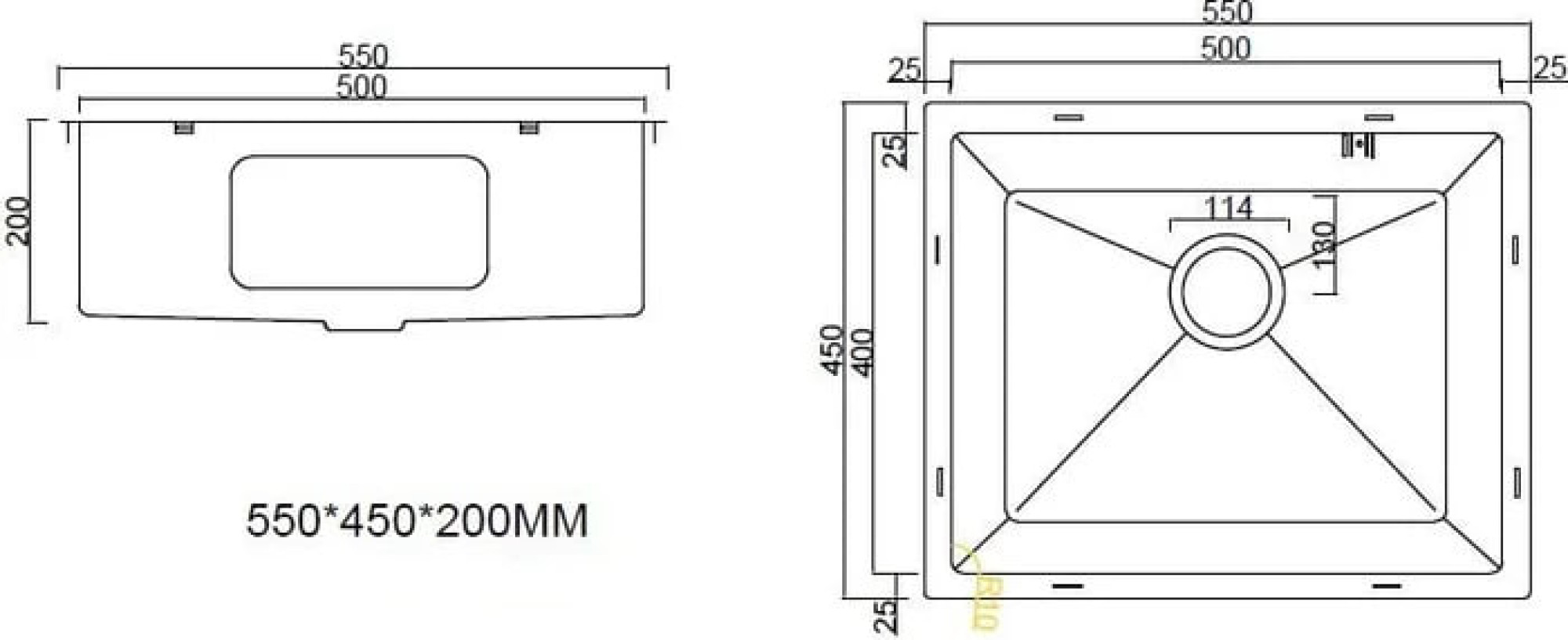 Кухонная мойка ARFEKA ECO AR 550*450 SATIN фото-7