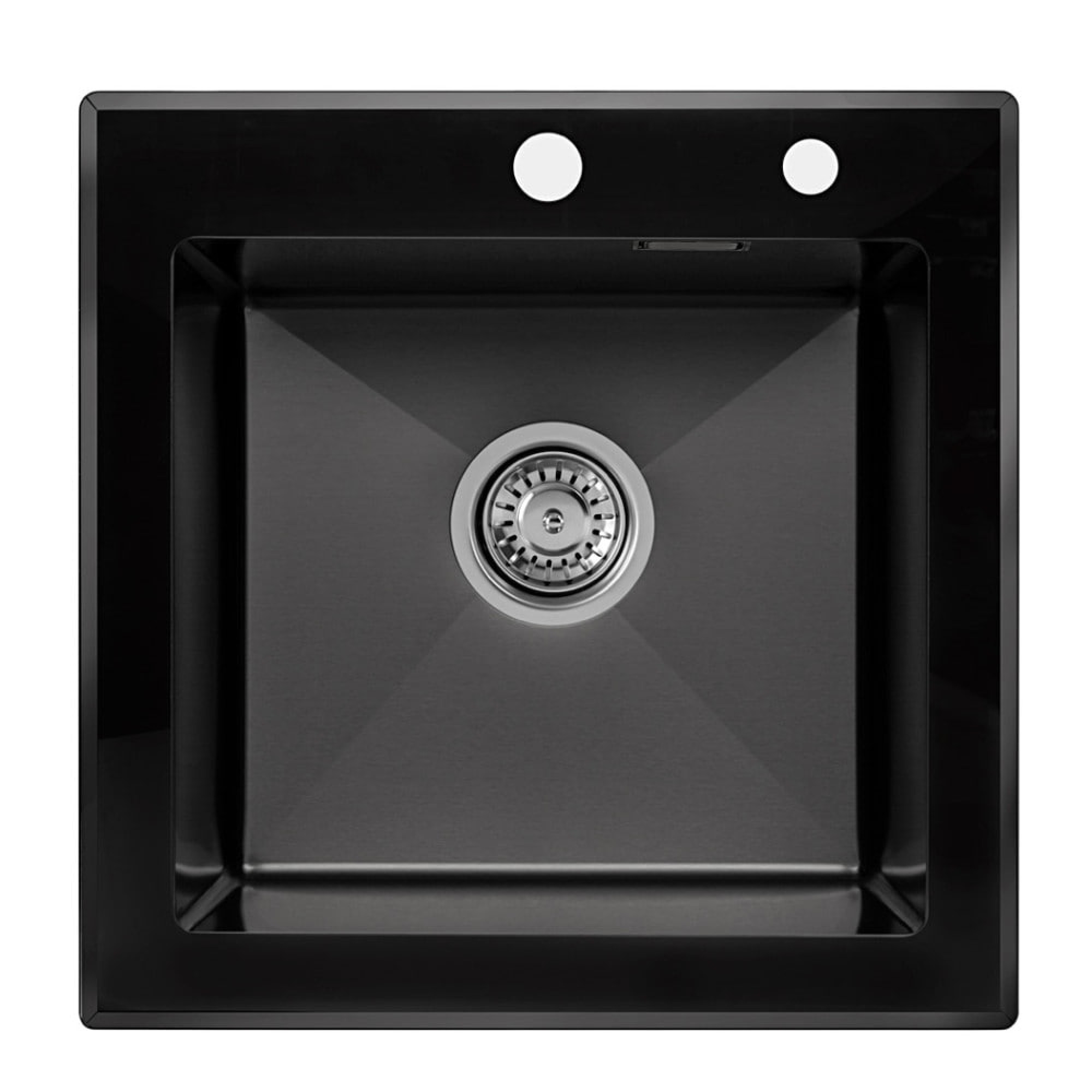 Кухонная мойка ARFEKA ECO AR 500*500 GS BLACK GLASS + BLACK PVD NANO