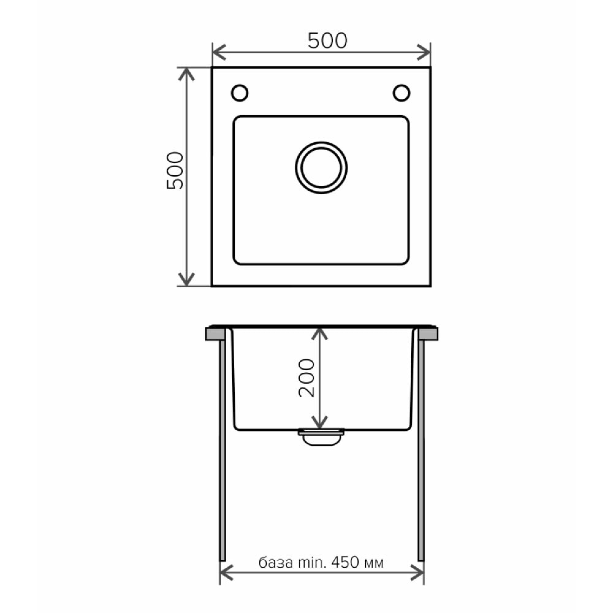 Кухонная мойка Tolero Ceramic glass TG-500 (черный) фото-3