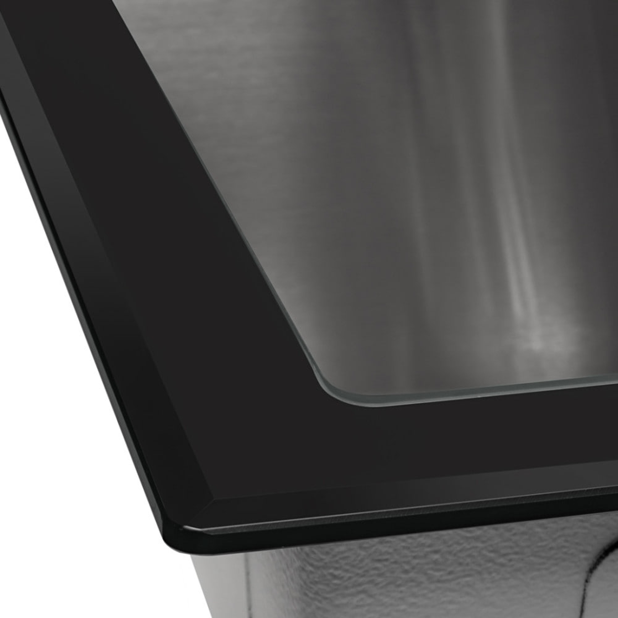 Кухонная мойка ARFEKA ECO AR 500*500 GS BLACK GLASS + SATIN фото-4