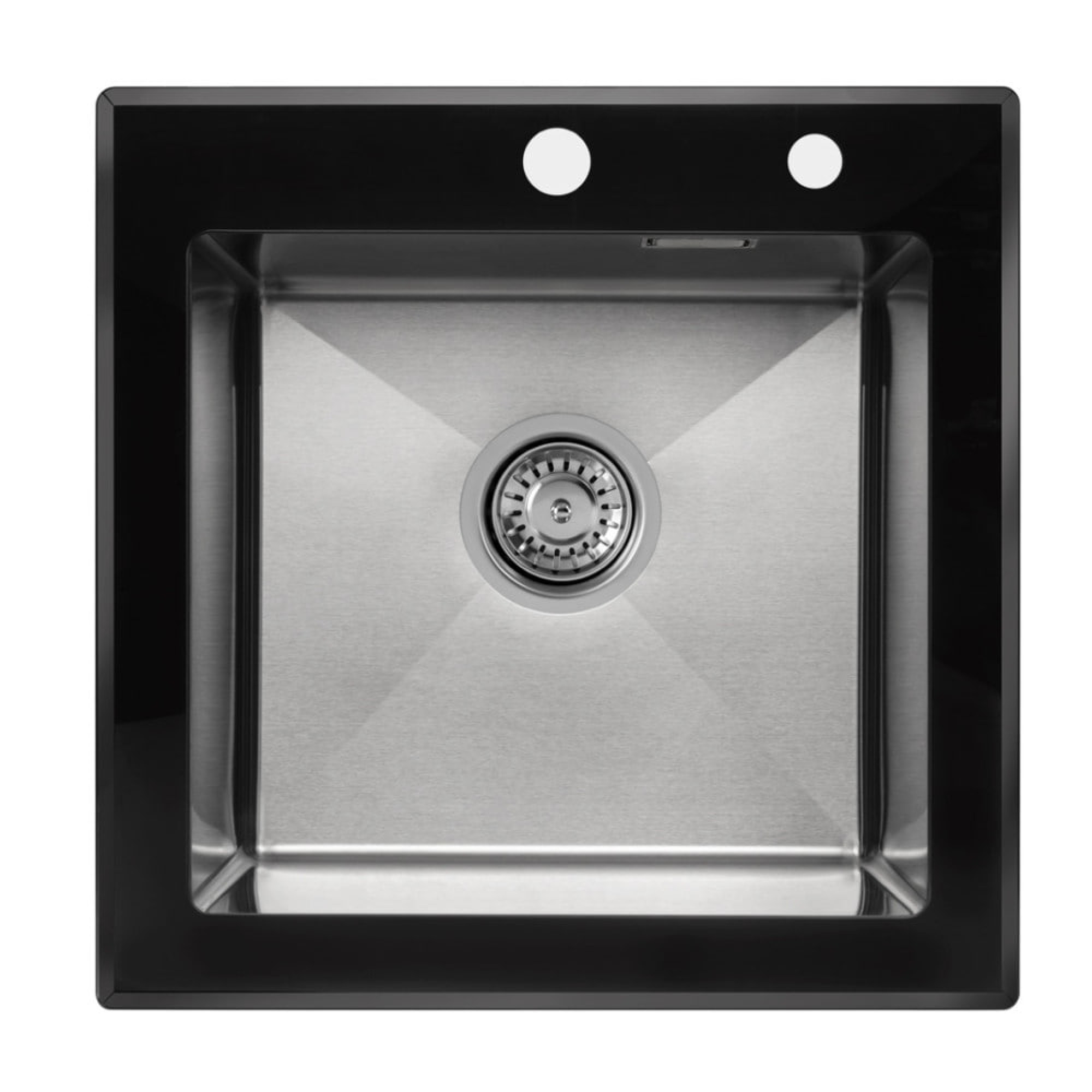 Кухонная мойка ARFEKA ECO AR 500*500 GS BLACK GLASS + SATIN