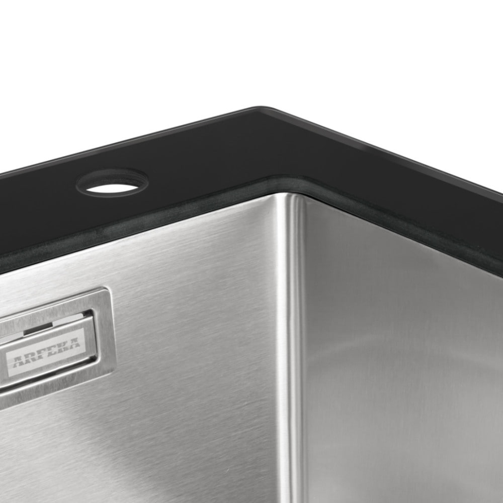 Кухонная мойка ARFEKA ECO AR 500*500 GS BLACK GLASS + SATIN фото-3