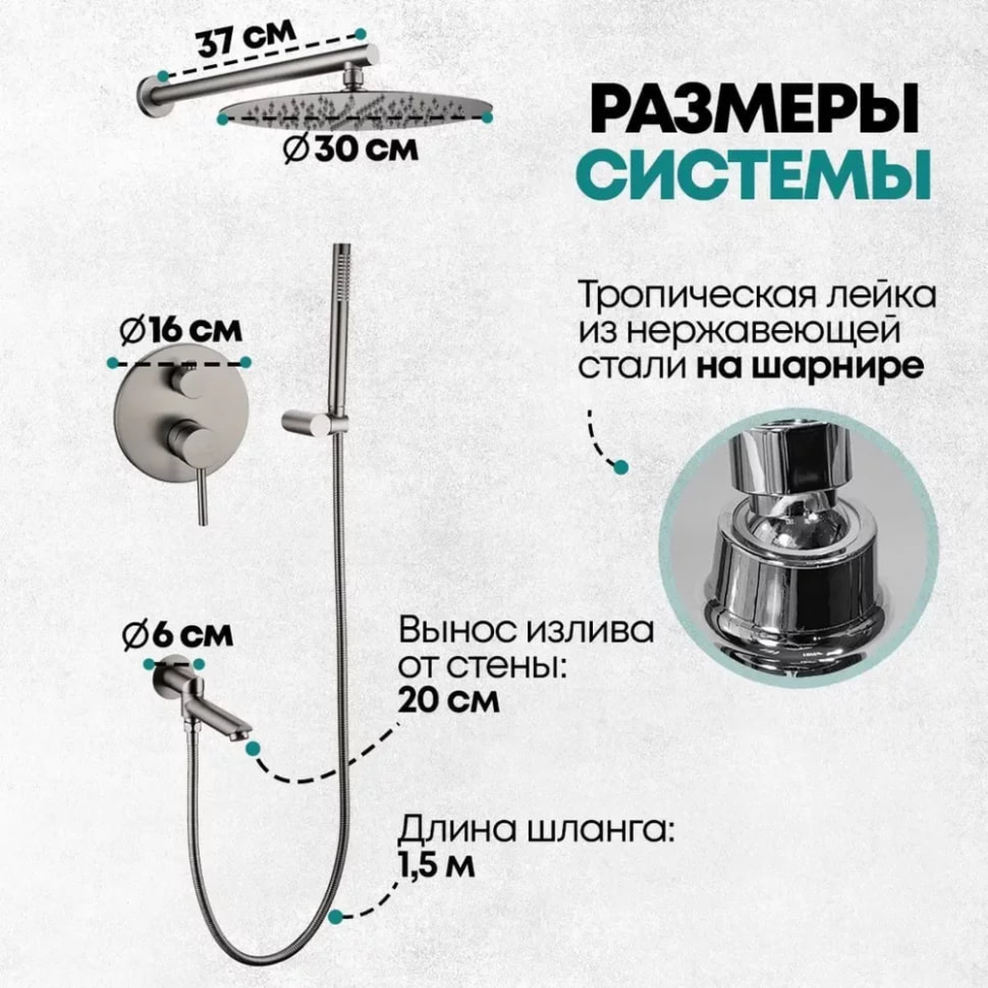 Душевая система  Grocenberg GB5099BG-1 (графит) фото-2