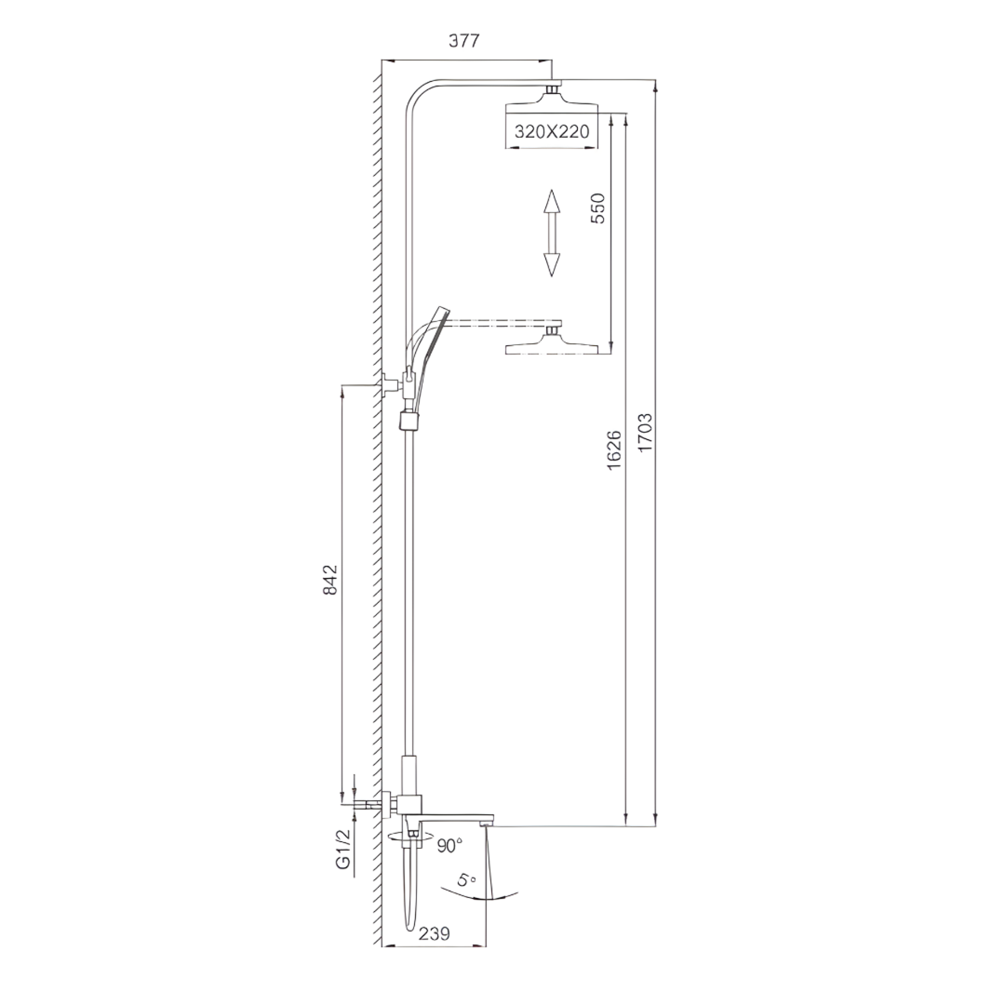 Душевая система Frap F2491-6, черный фото-6