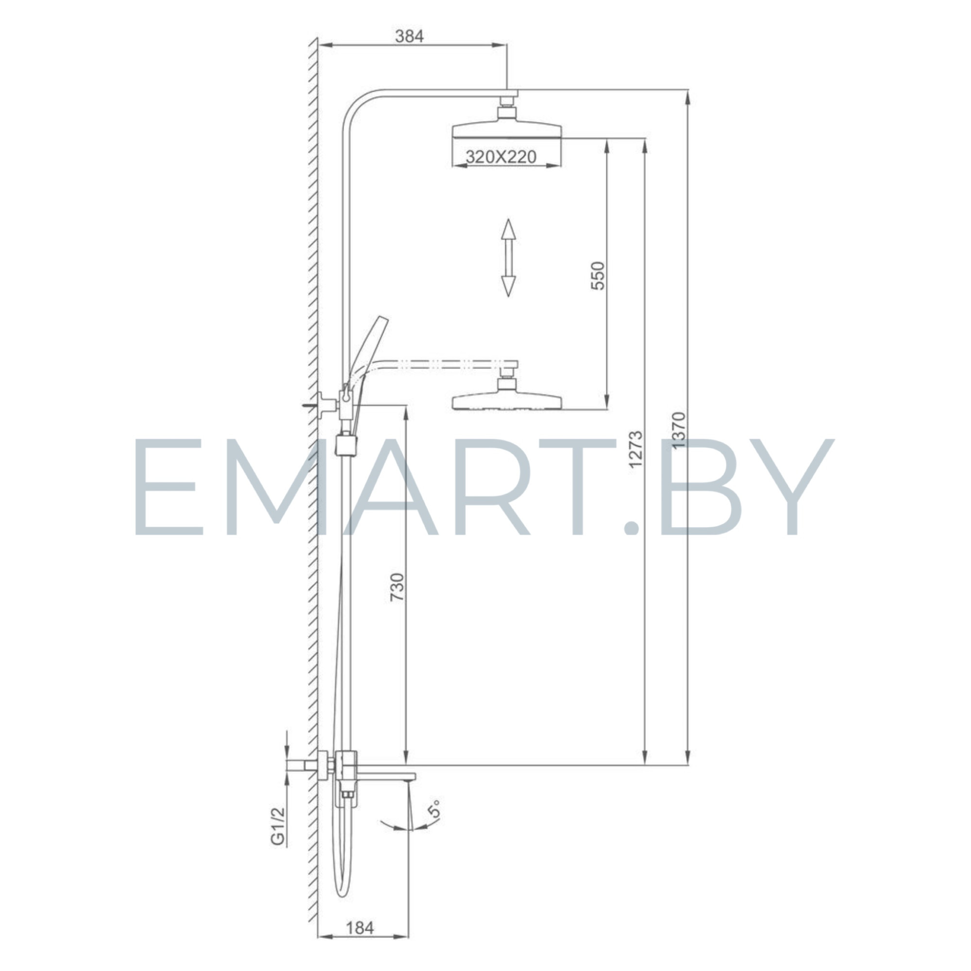 Душевая система Frap F2490-6 черный фото-7