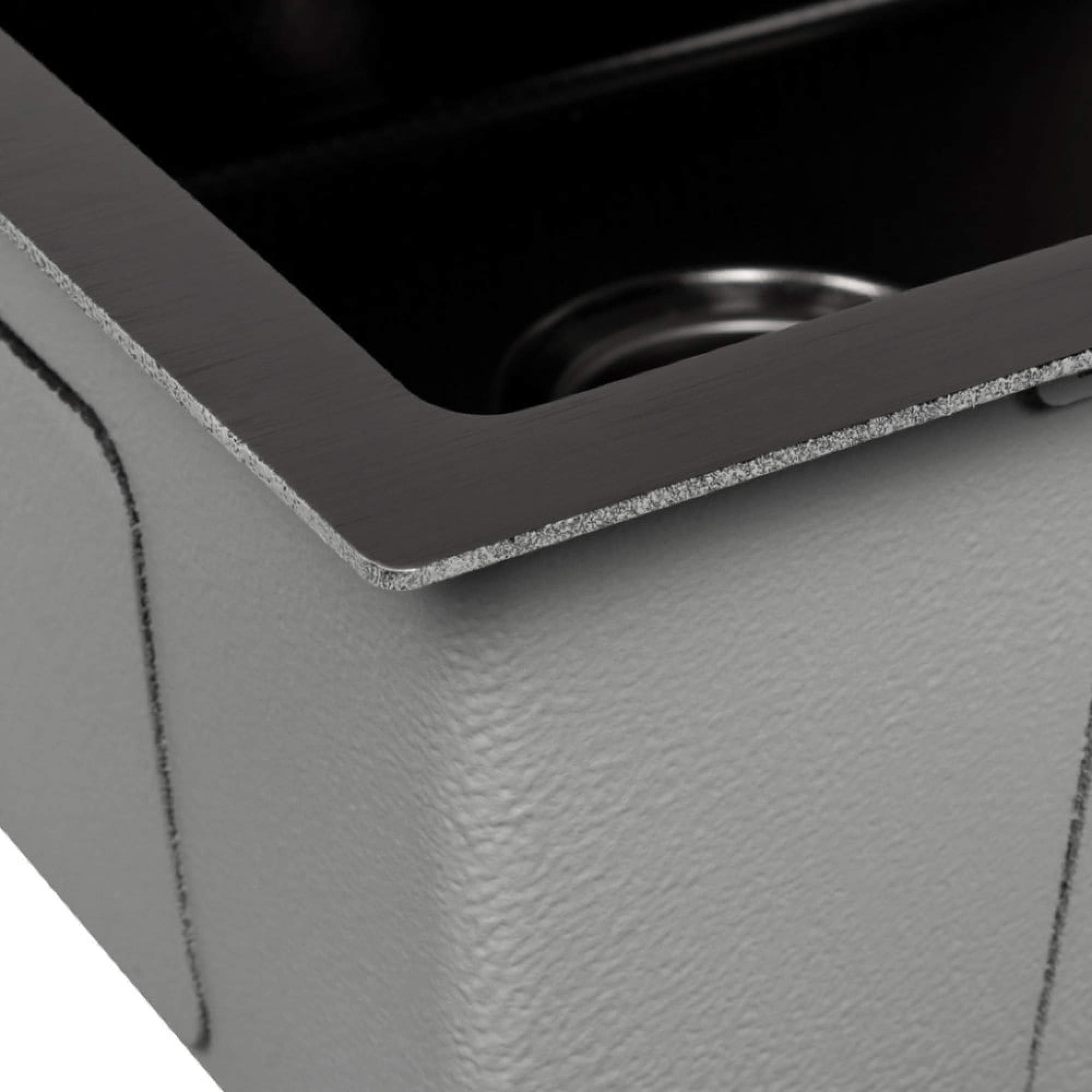 Кухонная мойка ARFEKA ECO AR 450*500 BLACK PVD NANO DECOR MILLET GRAINS фото-4