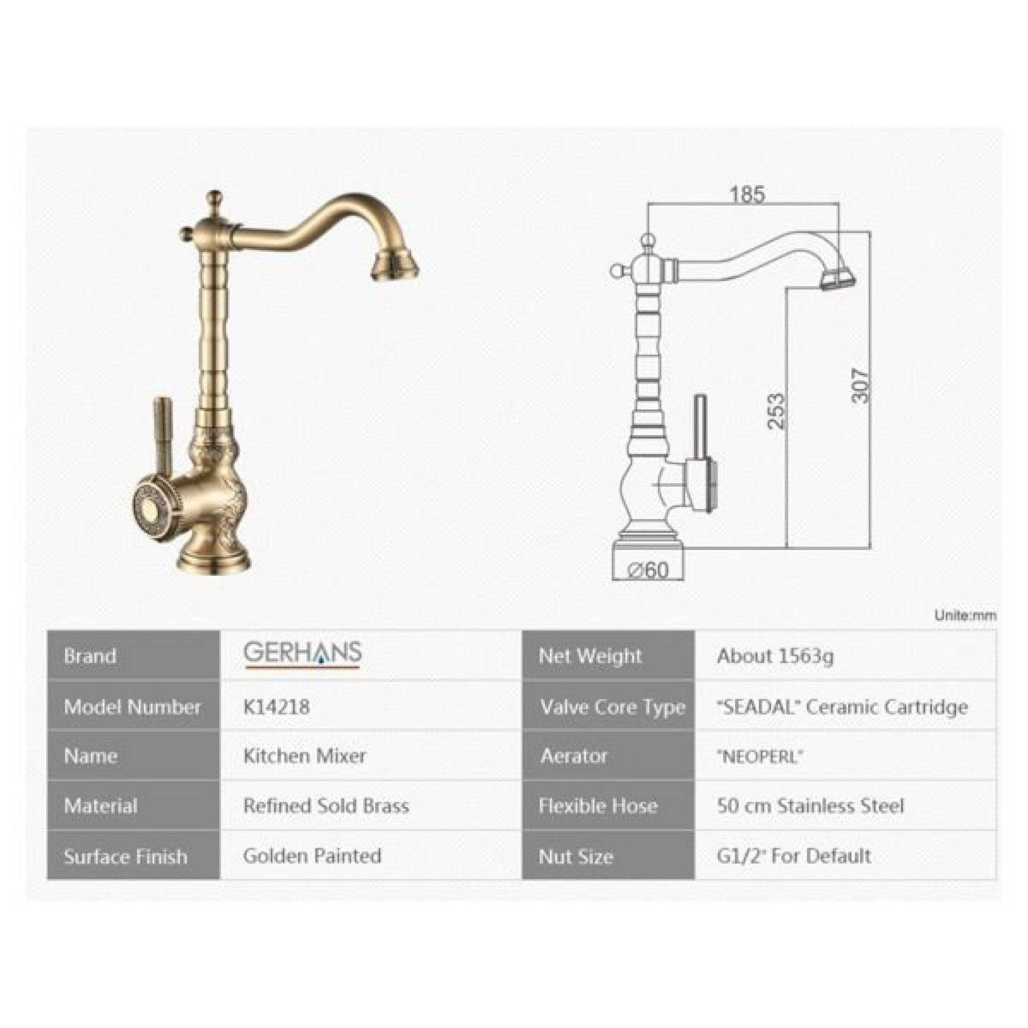 Смеситель Gerhans K18 K14218 фото-5