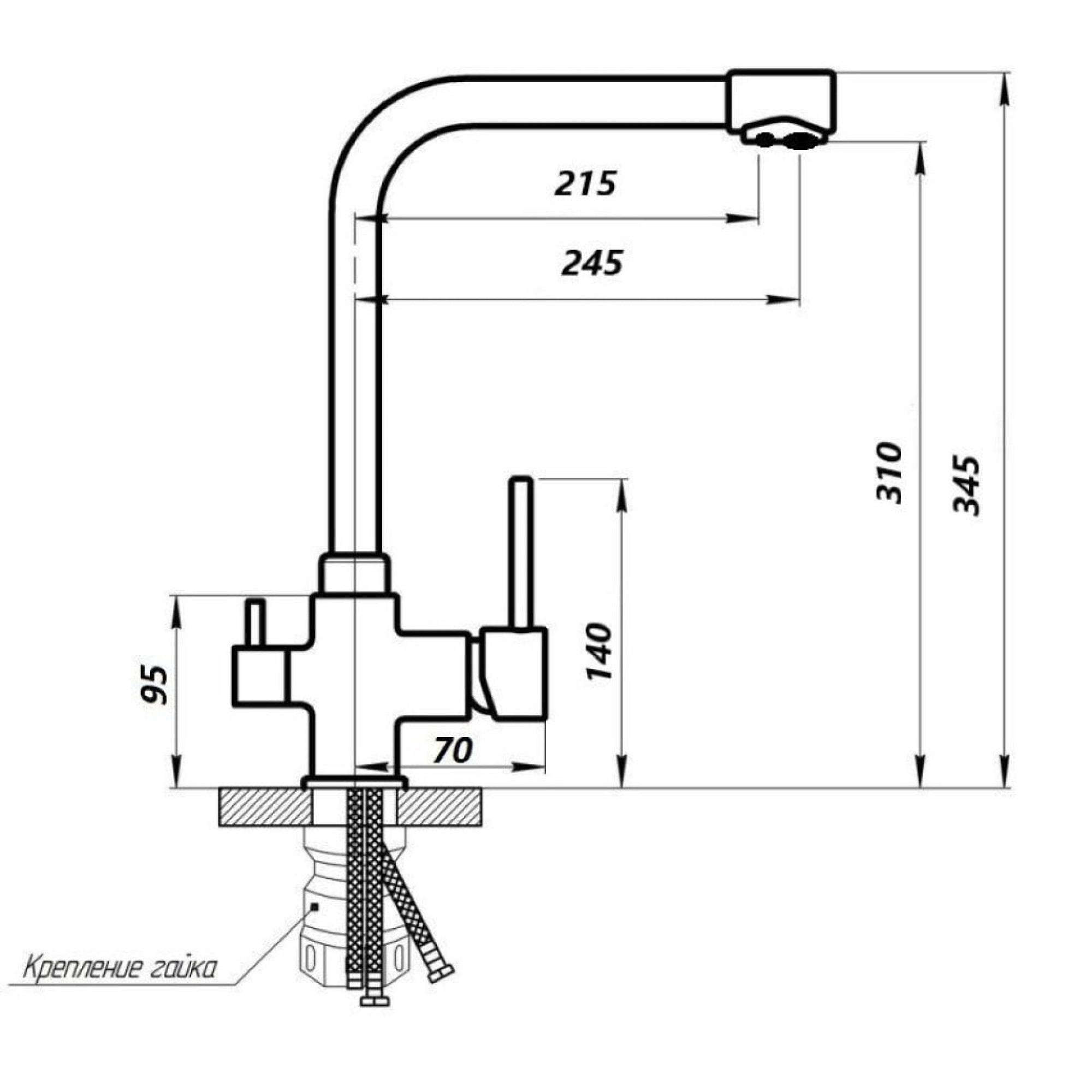 Смеситель Wisent WP4355-3 фото-4