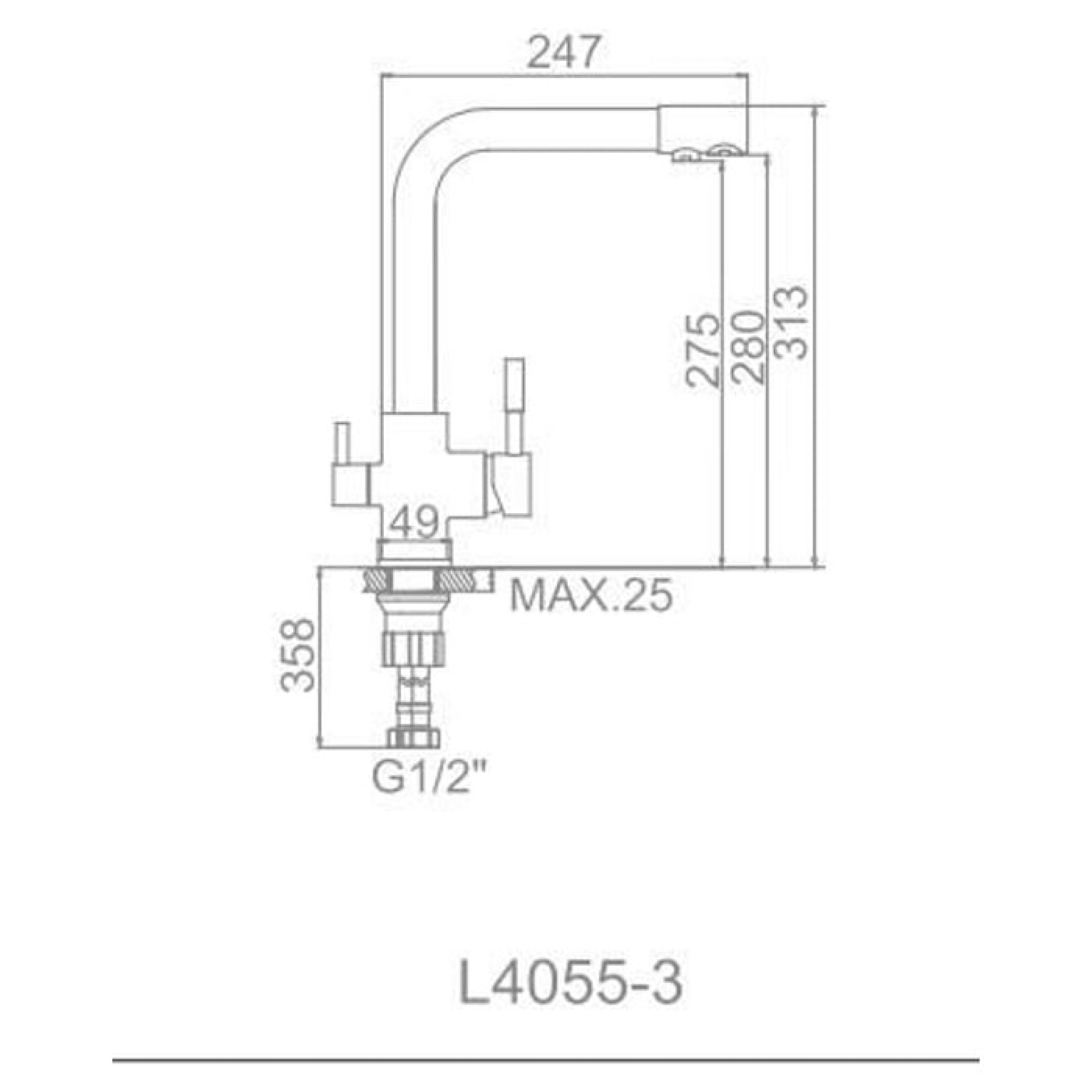 Смеситель Ledeme H55 L4055B-3 (черный матовый) фото-3 Смеситель Ledeme H55 L4055B-3 (черный матовый) фото-3
