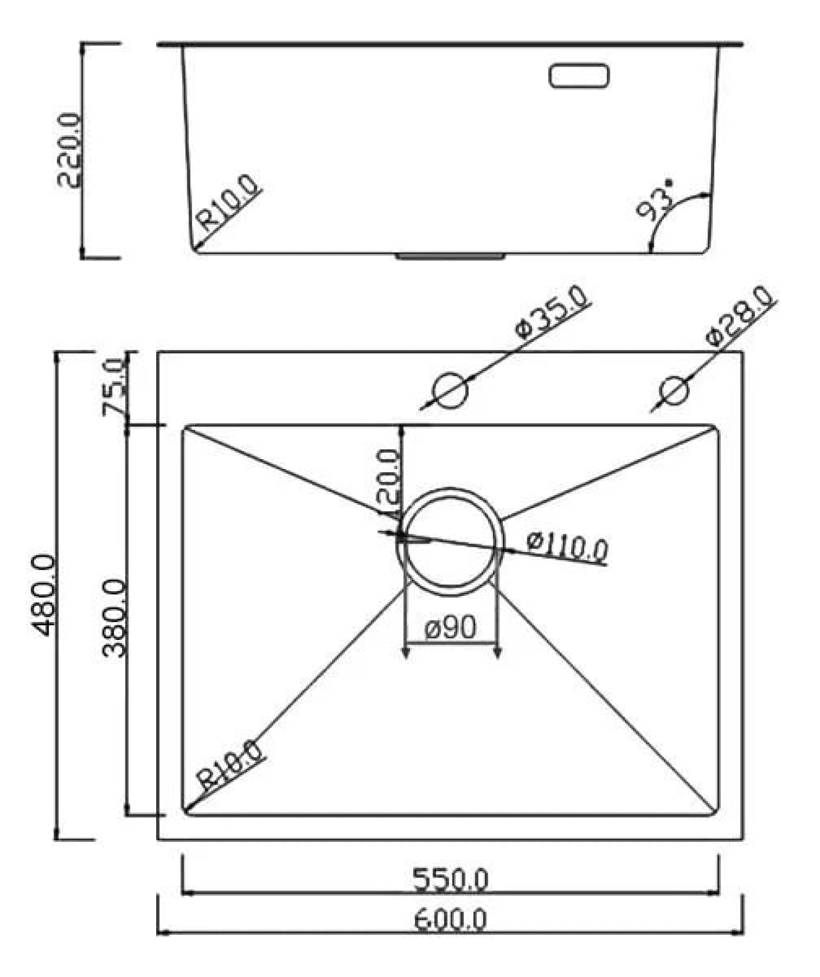 Кухонная мойка Roxen Simple 560220-60G фото-6