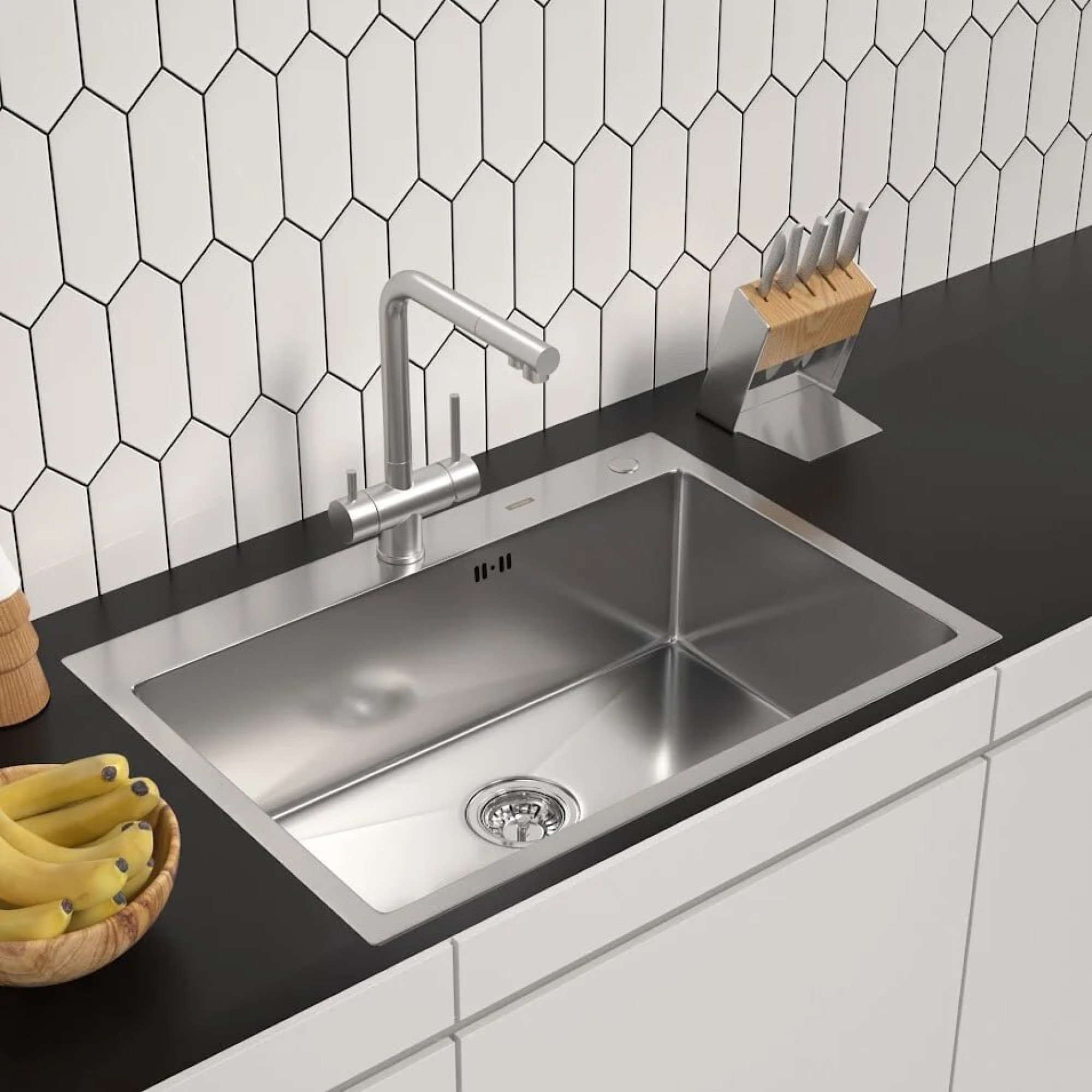 Кухонная мойка ARFEKA ECO AR 700*500 SATIN фото-2