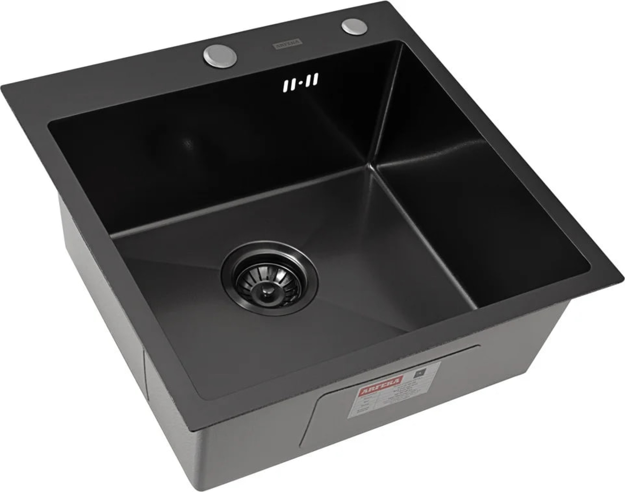 Кухонная мойка ARFEKA Eco AR 500*500 Black PVD Nano Decor Volcanic Rock фото-6