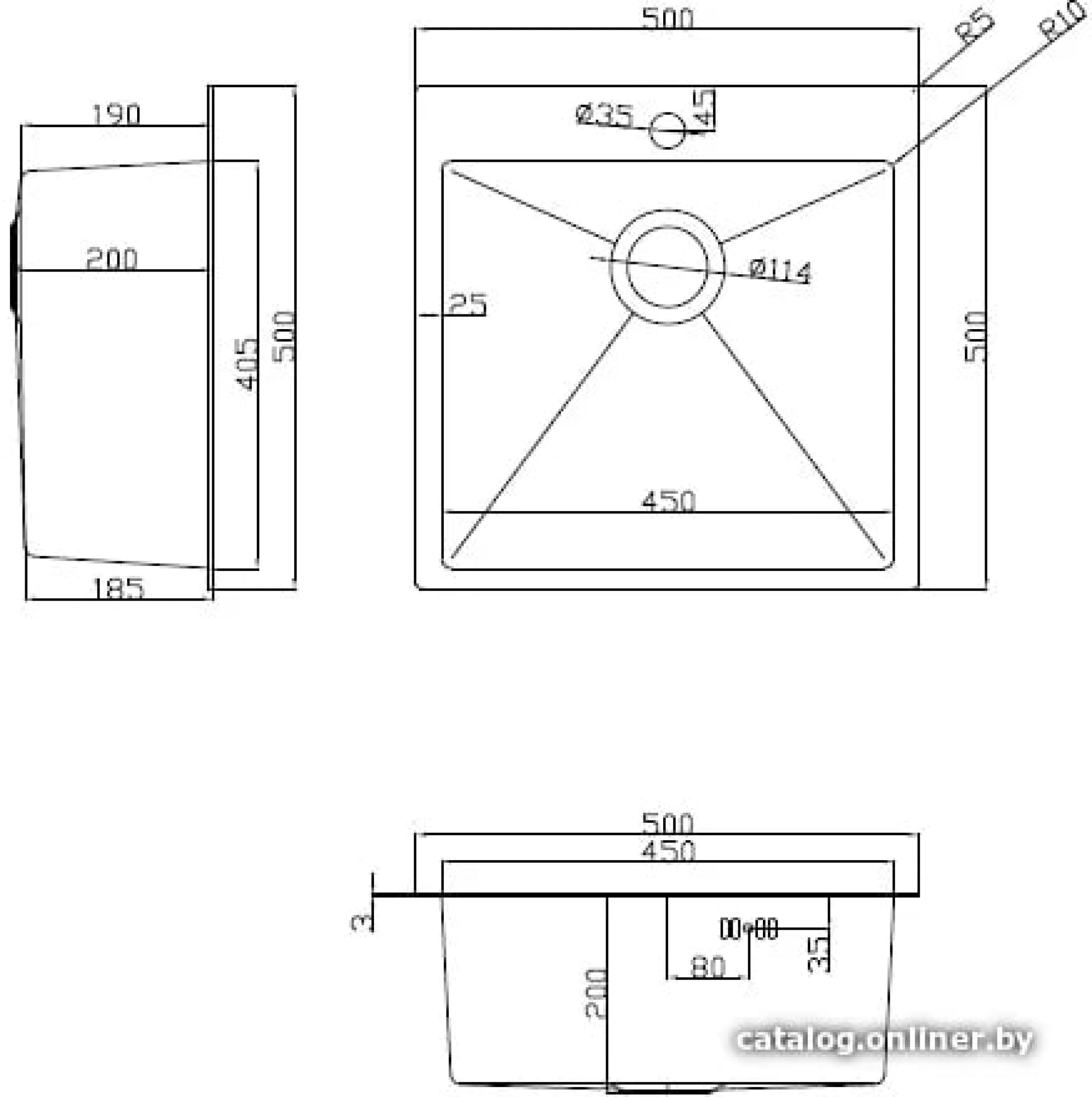 Кухонная мойка ARFEKA Eco AR 500*500 Satin Nano фото-5