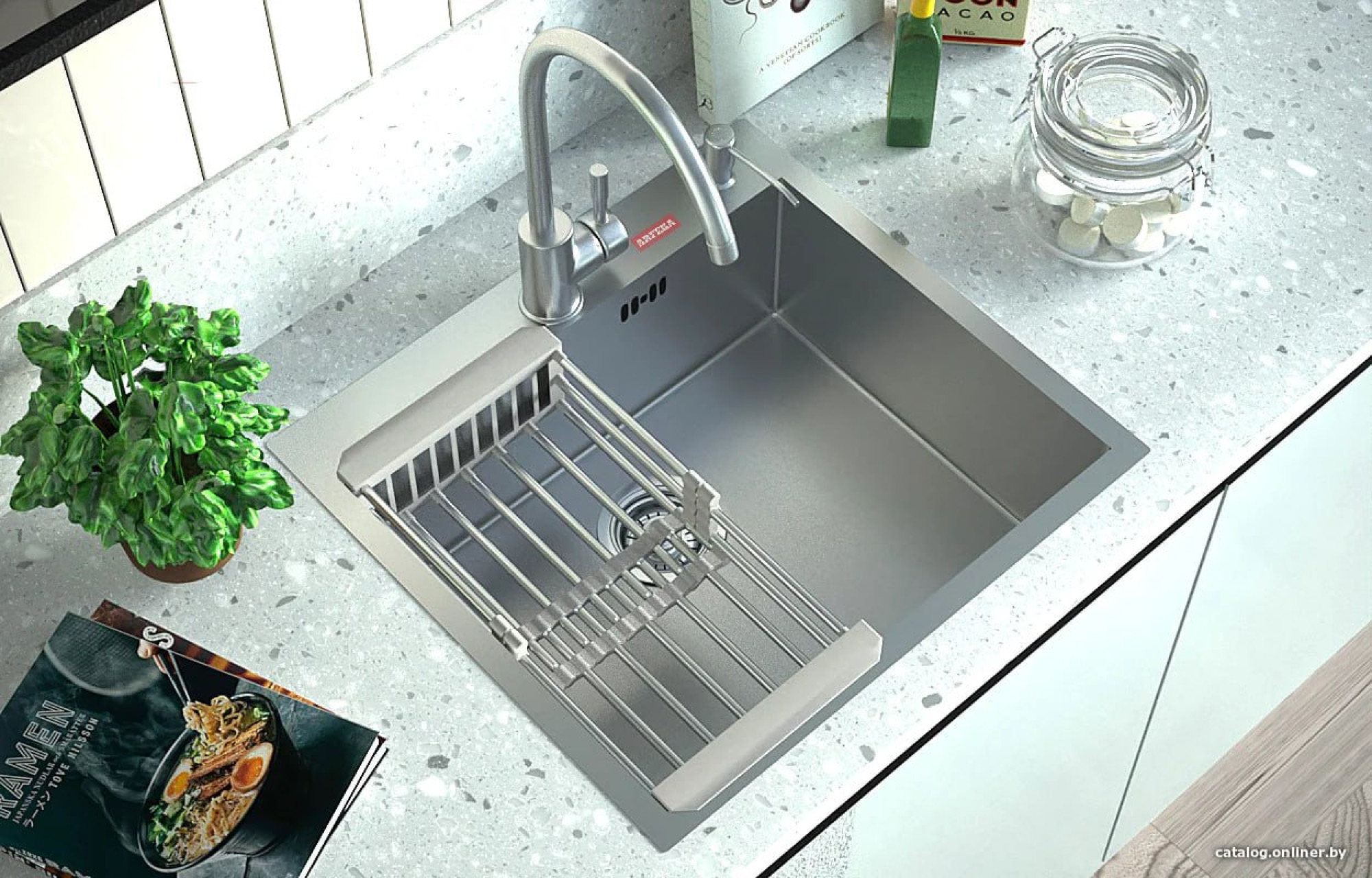 Кухонная мойка ARFEKA Eco AR 500*500 Satin Nano фото-6