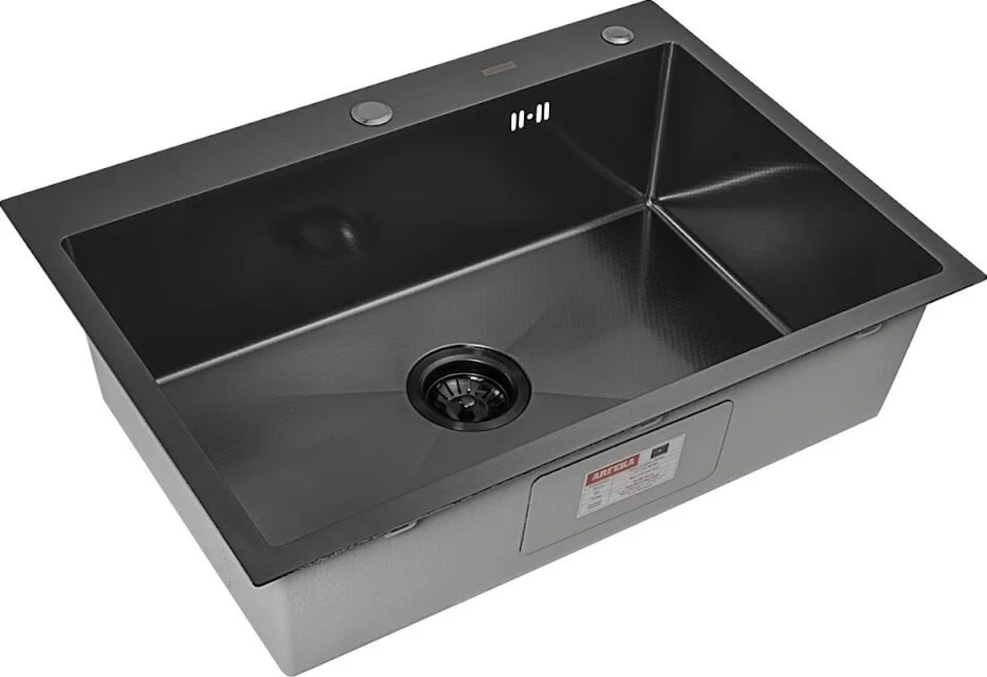 Кухонная мойка ARFEKA ECO AR 700*500 BLACK PVD NANO DECOR фото-3