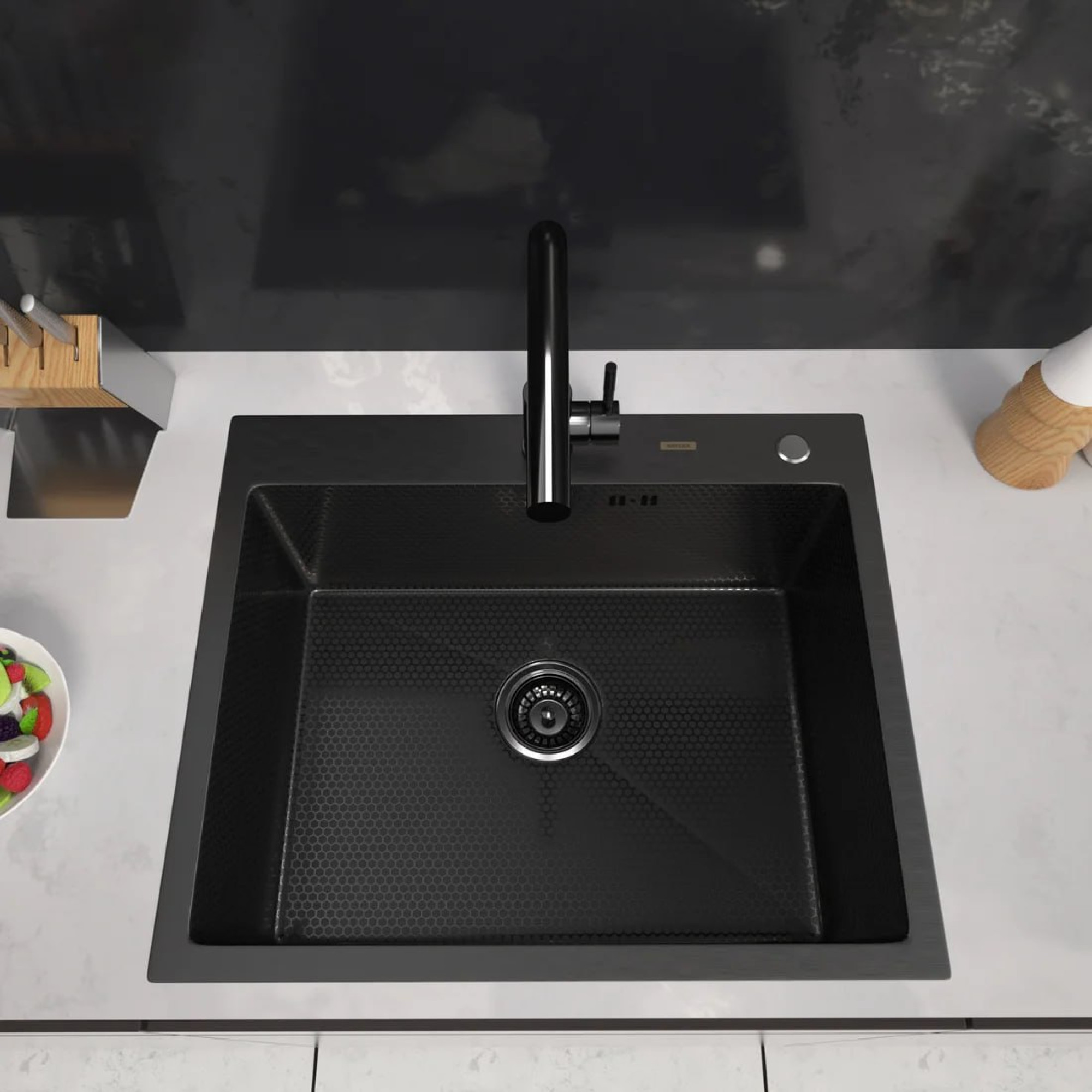 Кухонная мойка ARFEKA Eco AR 600*500 Black PVD Nano Decor фото-3