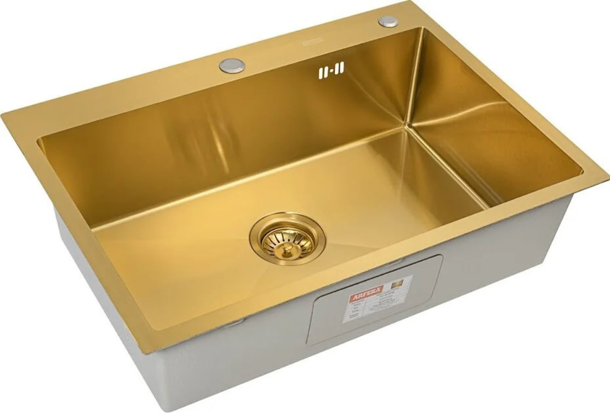 Кухонная мойка ARFEKA ECO AR 700*500 GOLD PVD NANO фото-3
