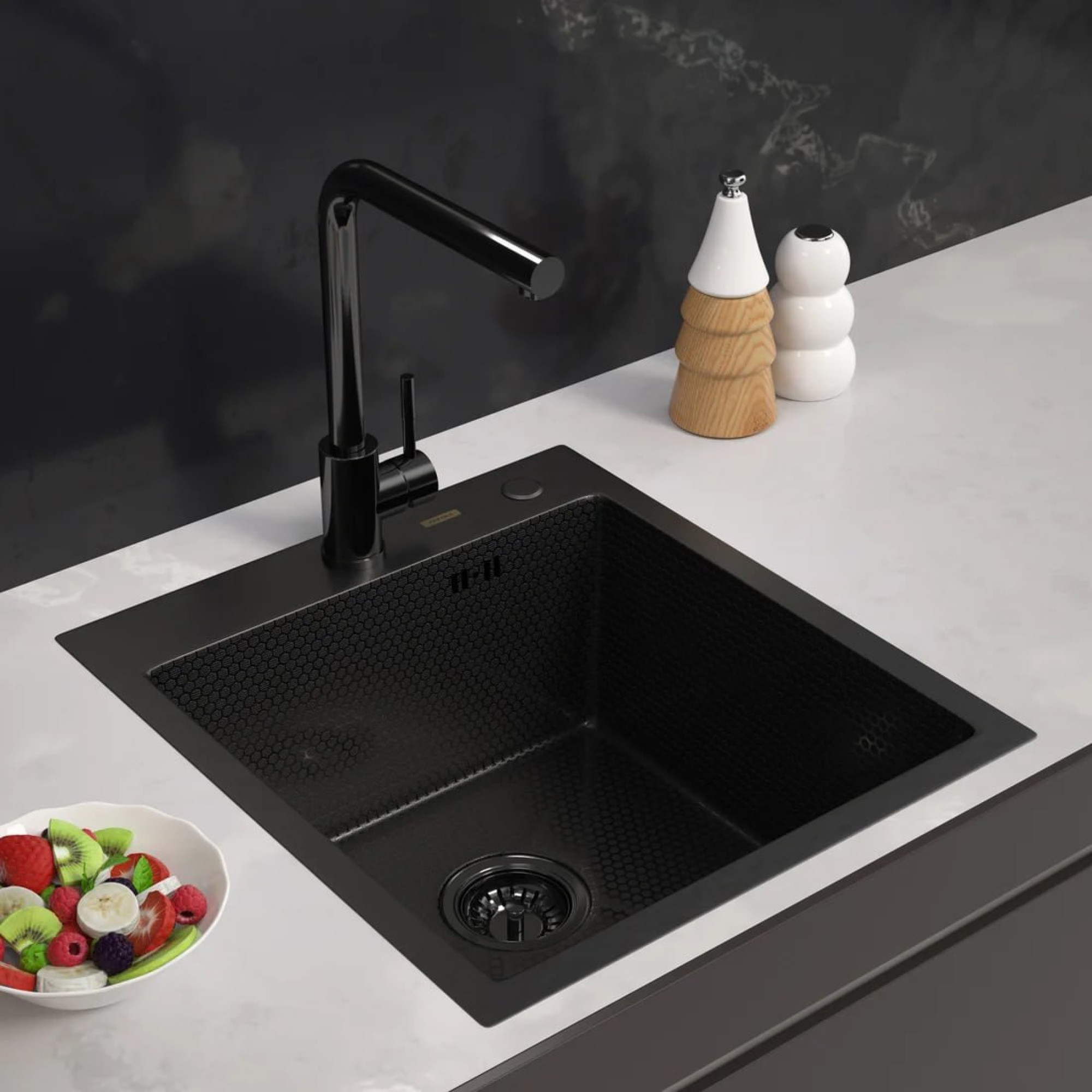 Кухонная мойка ARFEKA ECO AR 450*500 BLACK PVD NANO DECOR