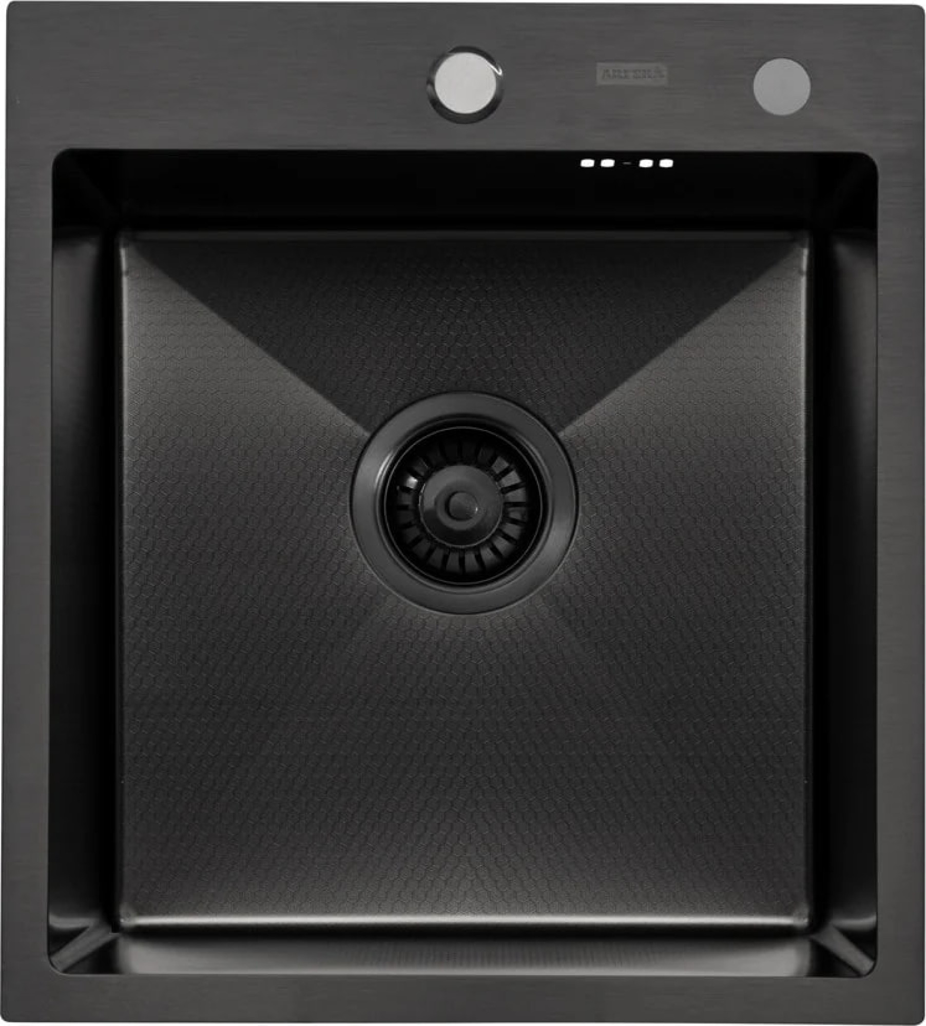 Кухонная мойка ARFEKA ECO AR 450*500 BLACK PVD NANO DECOR фото-4