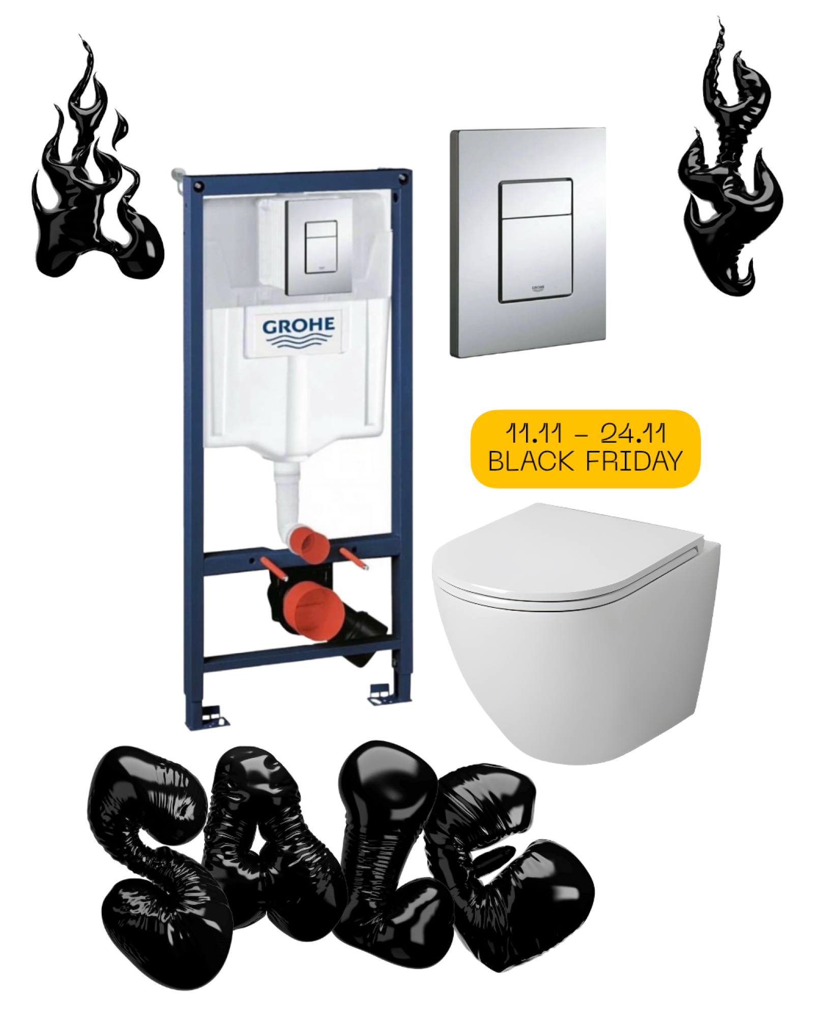 Сет GG1 Инсталляция для унитаза Grohe Rapid SL [38772001] унитаз подвесной Grossman GR-4455SQ