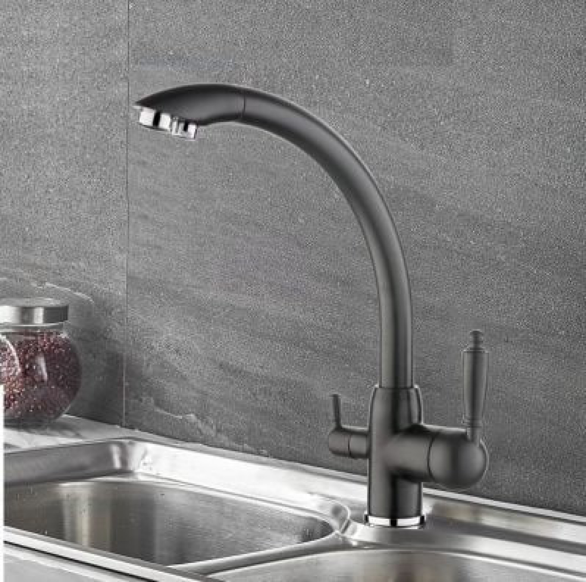 Смеситель Ledeme L4455F-3 (черный)