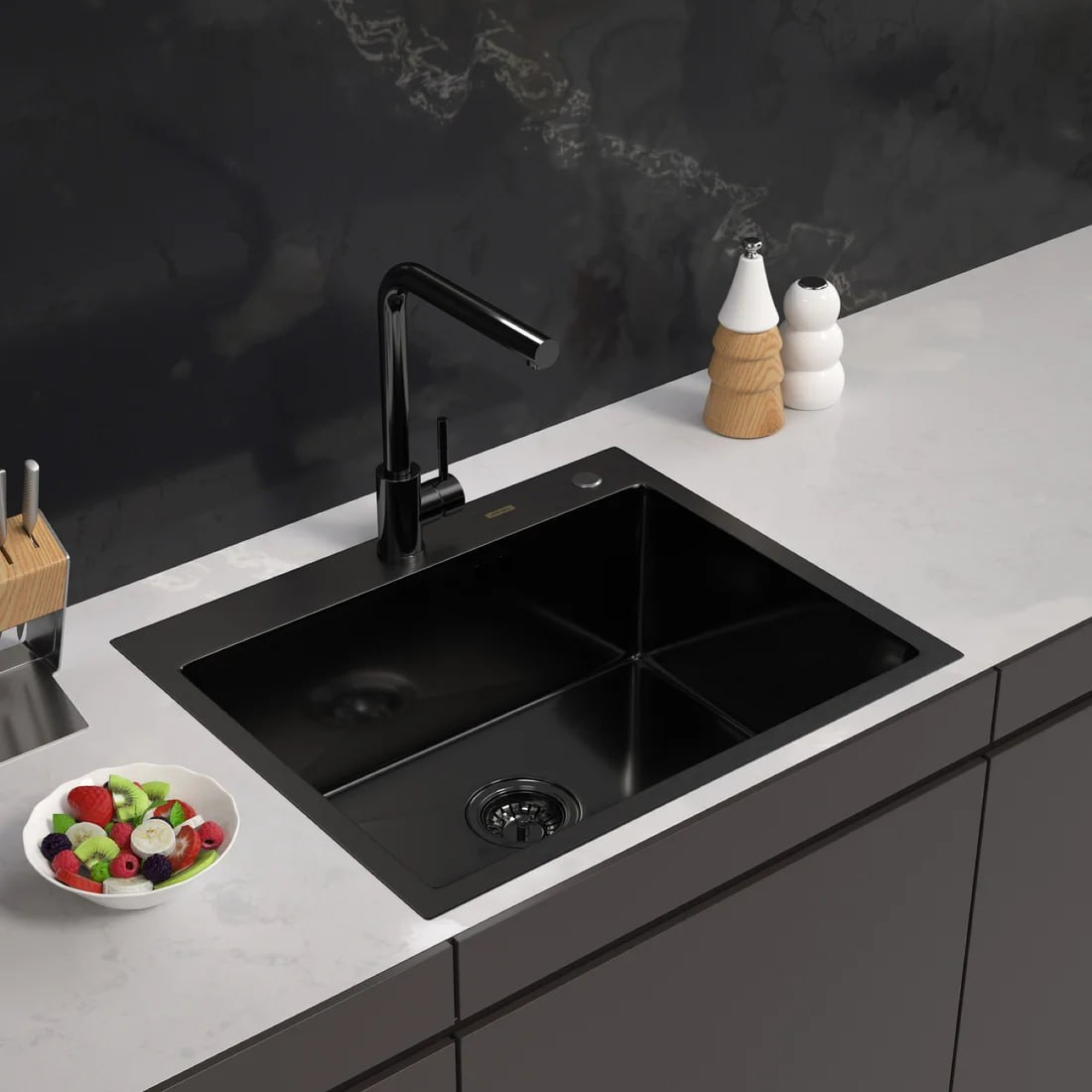 Кухонная мойка ARFEKA Eco AR 600*450 Black PVD Nano Кухонная мойка ARFEKA Eco AR 600*450 Black PVD Nano