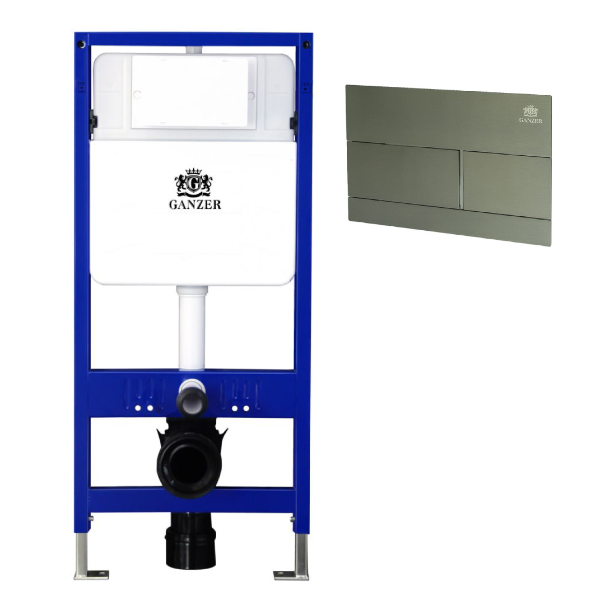 Инсталляция для подвесного унитаза GANZER GZ 27001 с клавишей смыва для инсталляции Ganzer GZ 2754-Q графит