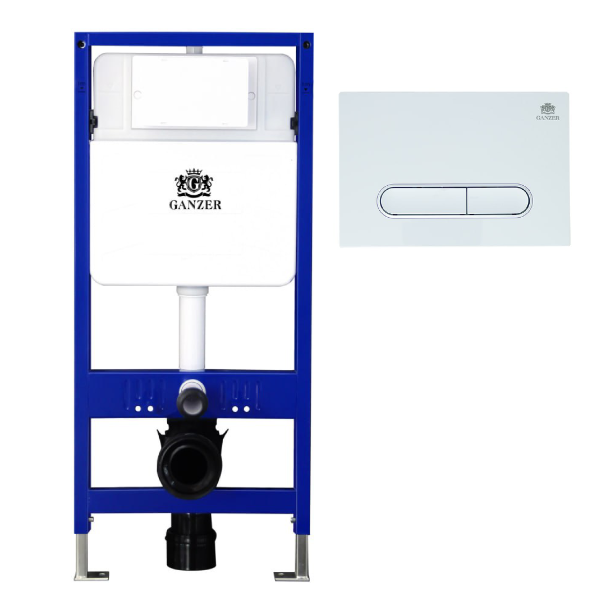 Инсталляция для подвесного унитаза GANZER GZ 27001 с клавишей смыва для инсталляции Ganzer GZ 2752-F белый