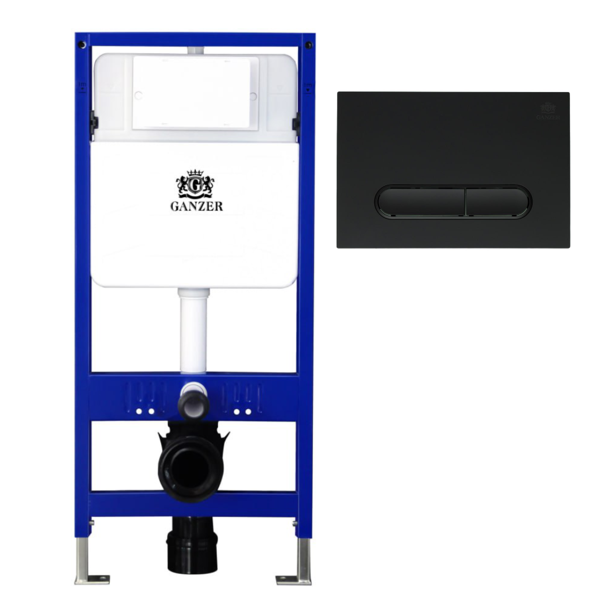 Инсталляция для подвесного унитаза GANZER GZ 27001 с клавишей смыва для инсталляции Ganzer GZ 2752-C черный