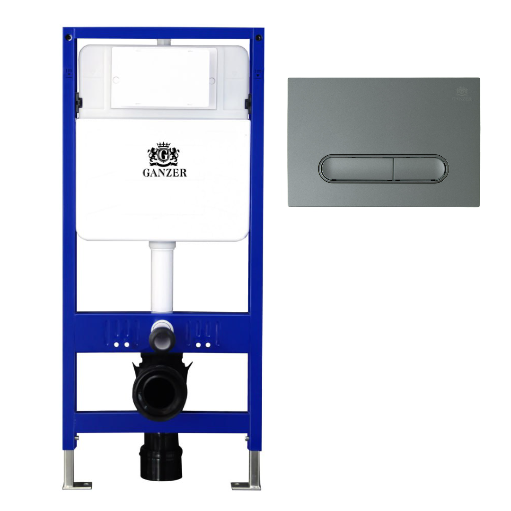 Инсталляция для подвесного унитаза GANZER GZ 27001 с клавишей смыва для инсталляции Ganzer GZ 2752-P (Q) графит