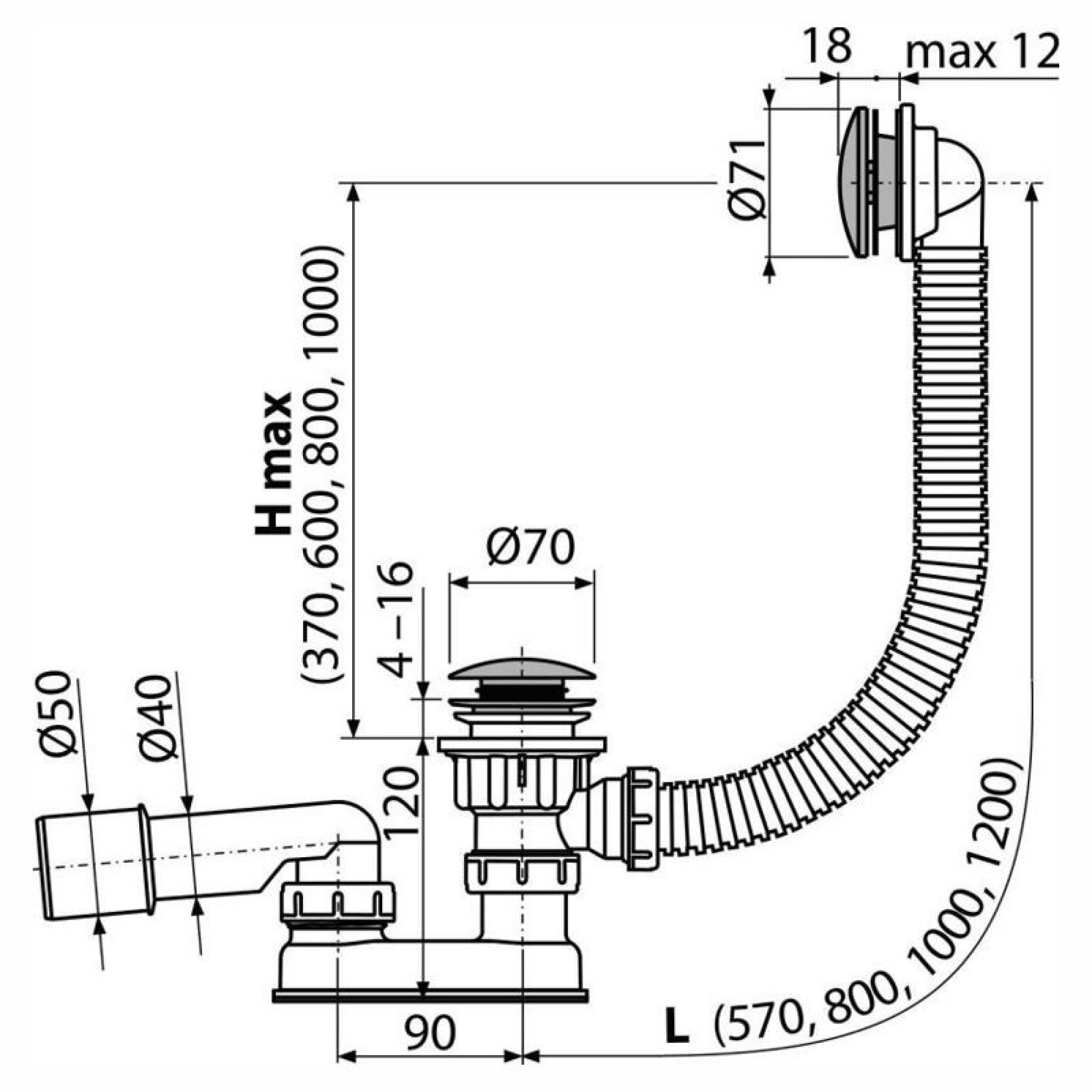 Сифон Alcaplast A504CKM-BL-01 - фото2