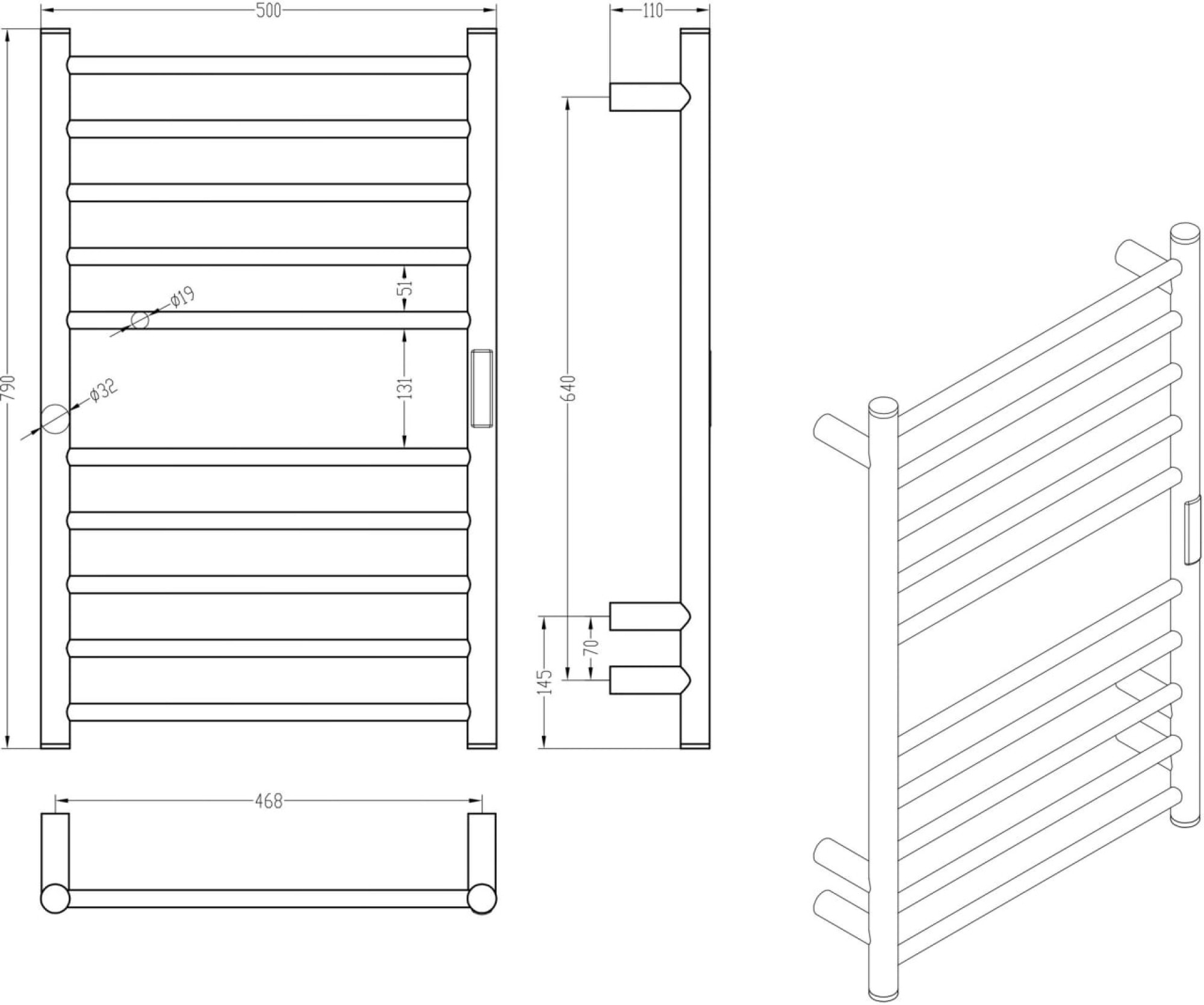 Полотенцесушитель Roxen Caspia 11070-5079BG фото-9
