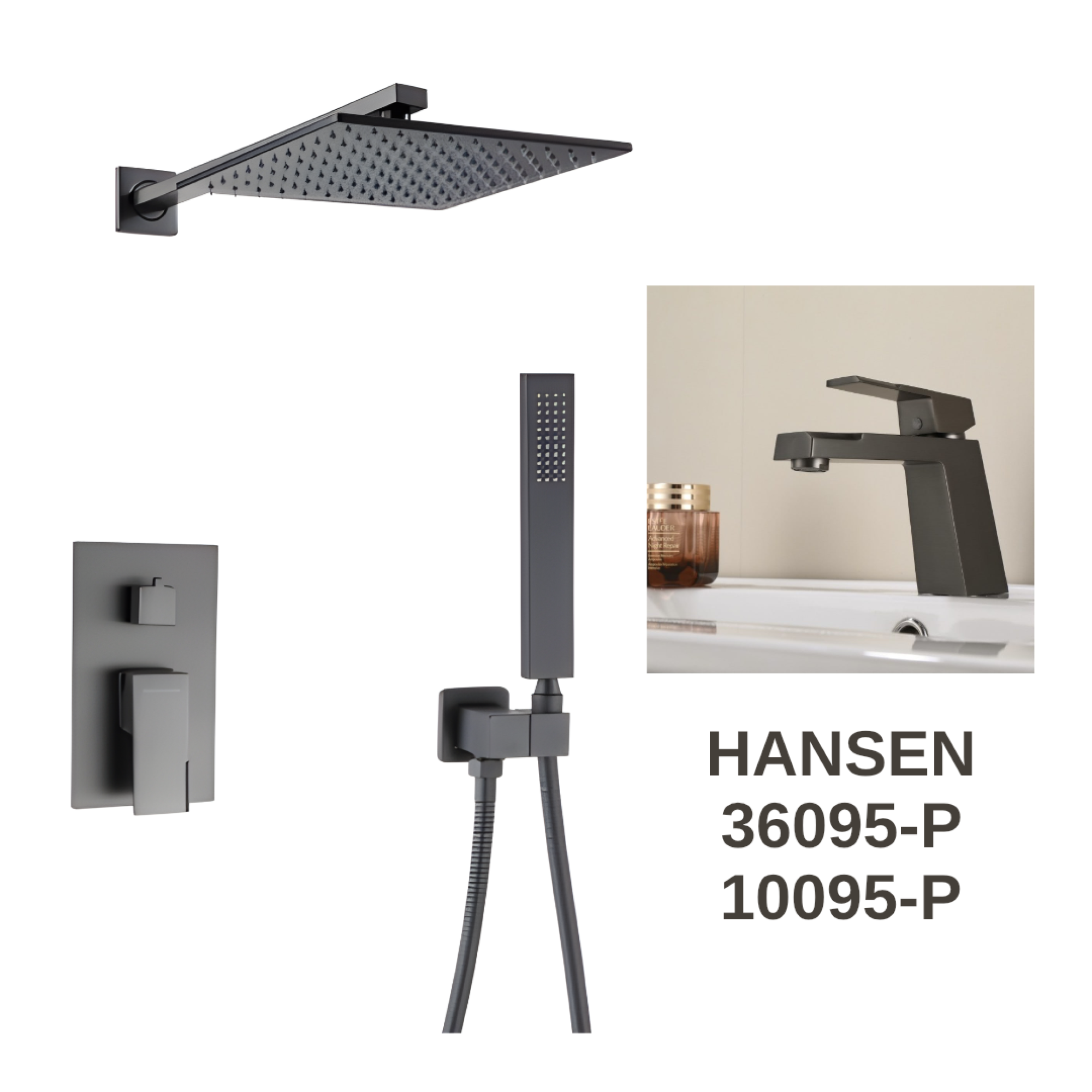 Комплект HansenPRO #H95 Душевая система HansenPro 36095-P и смеситель 10095-P