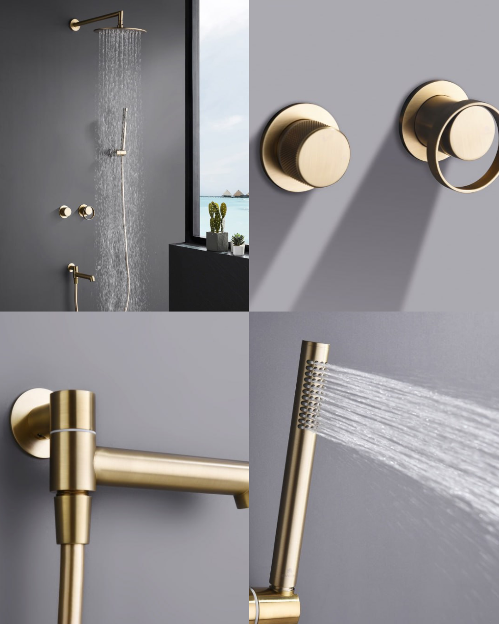 Комплект Ganzer #G19 душевая система Ganzer 19165-S, смеситель Ganzer 19144-S, гигиенический душ Ganzer 19157-S фото-2