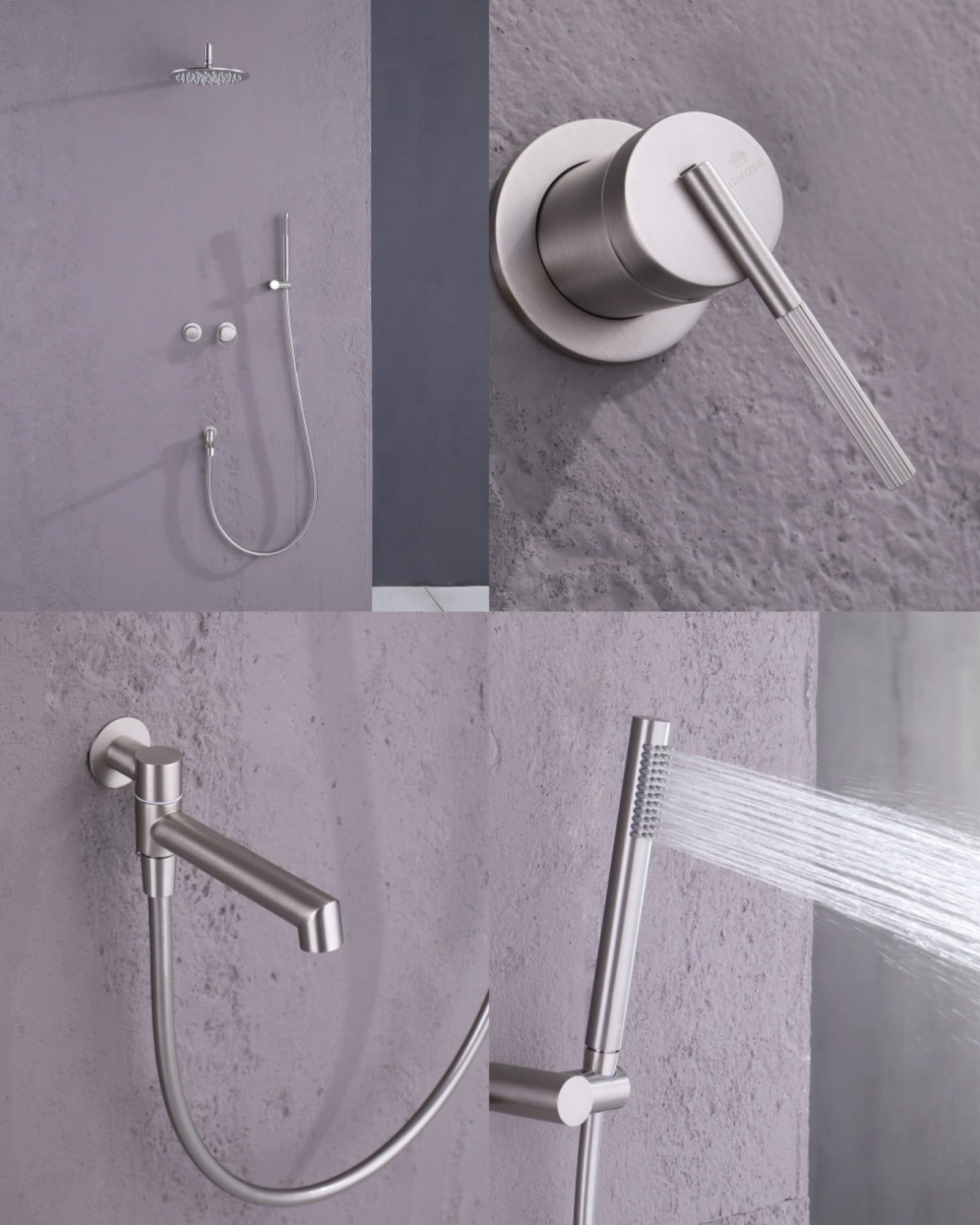 Комплект Ganzer #G19 душевая система Ganzer 19165-G, смеситель Ganzer 19144-G, гигиенический душ Ganzer 19157-G фото-2