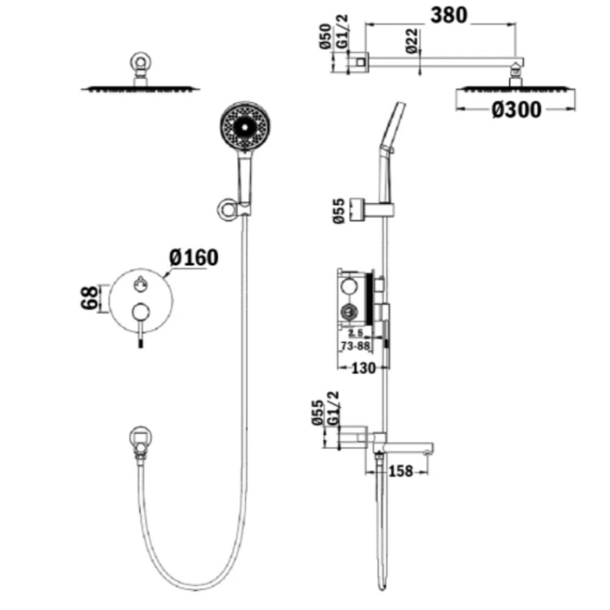 Душевая система Kern 7049 MG - фото2