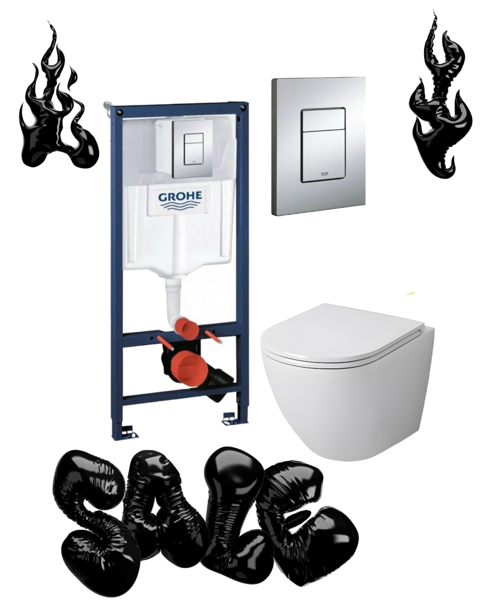 Сет GG1 Инсталляция для унитаза Grohe Rapid SL [38772001] унитаз подвесной Grossman GR-4455SQ - фото1