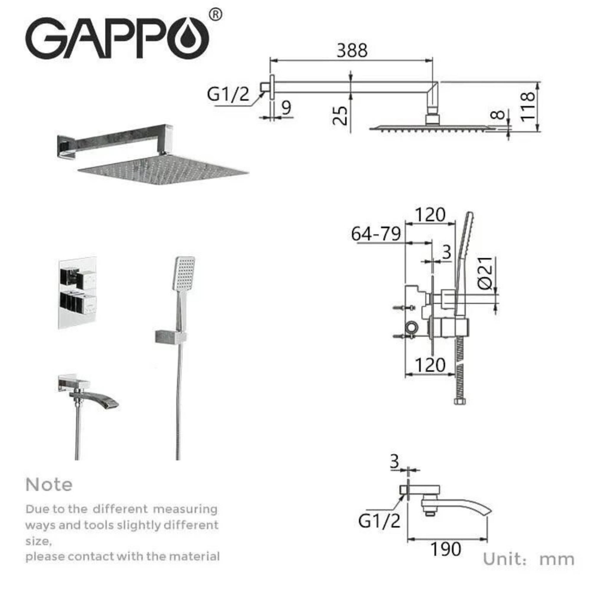 Комплект Gappo #07 G7107-40 G1007-1 G7207-40 термостат фото-8